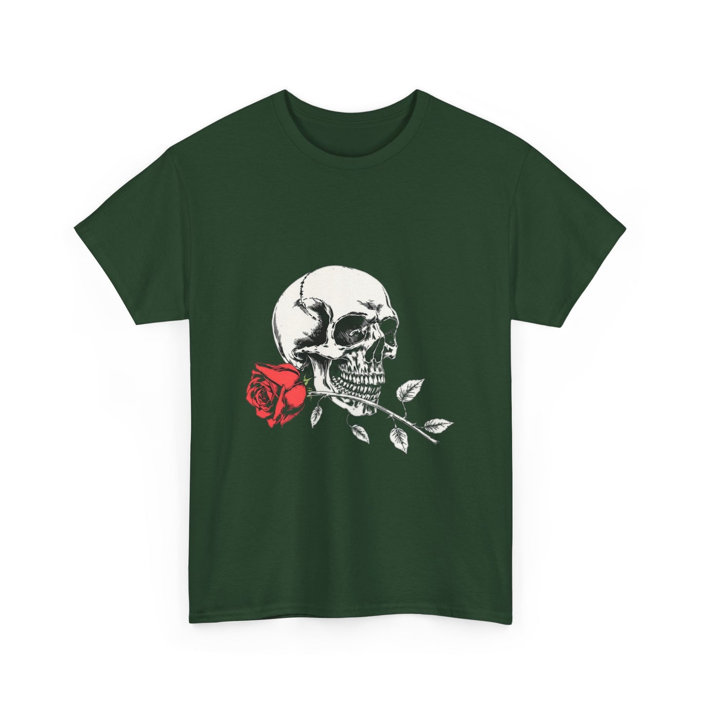 Skelly Goth Skull And Rose Unisex Heavy Cotton Tee