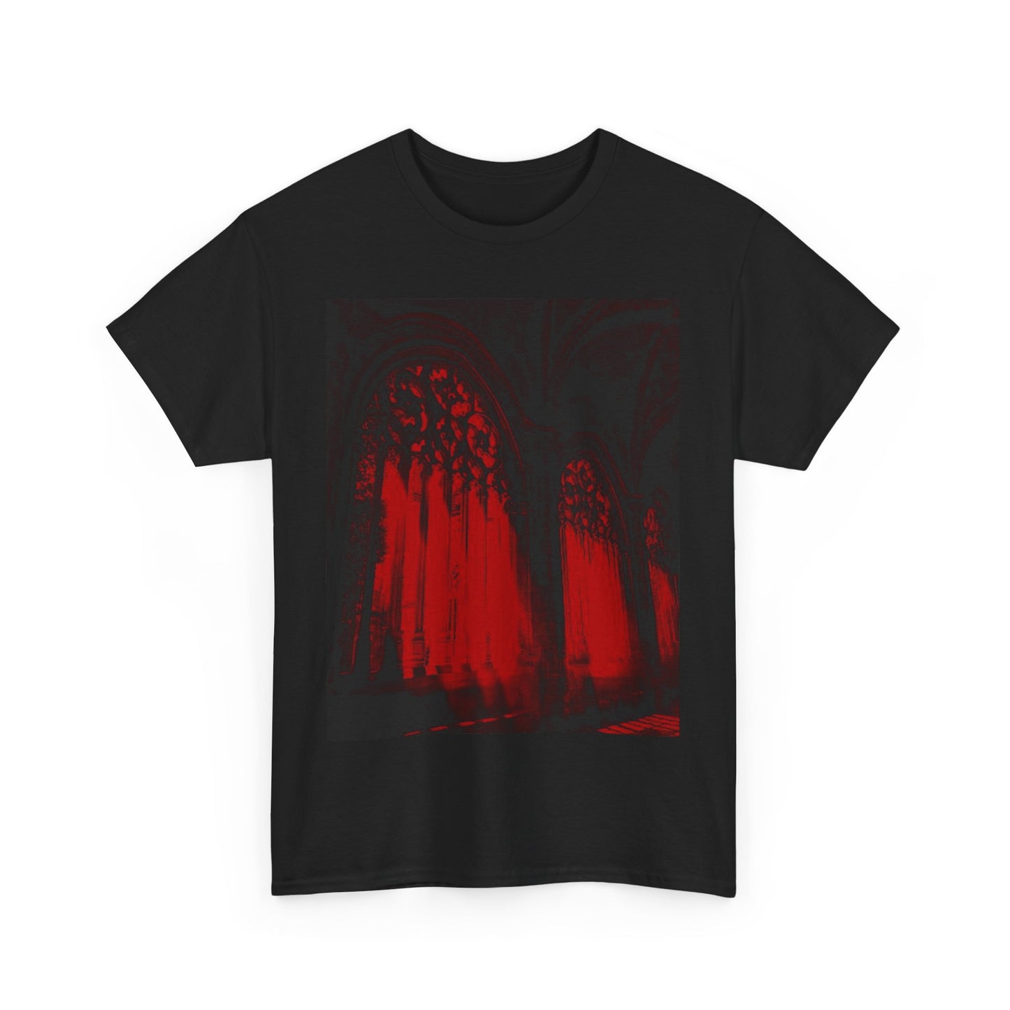 Red Dreams Cathedral Window  Heavy Cotton Tee