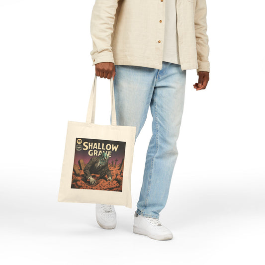 Spooky Shallow Grave Canvas Tote Bag - Eco-Friendly Tote