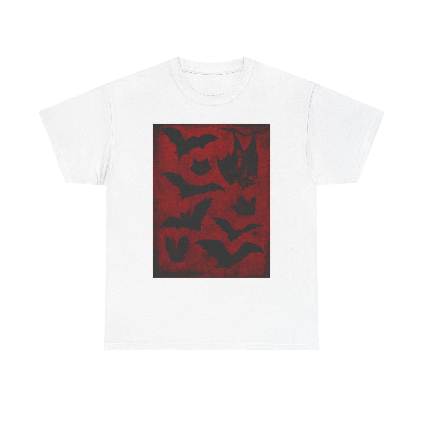 Moody Tee Gothic Bat Print Unisex Heavy Cotton Tee