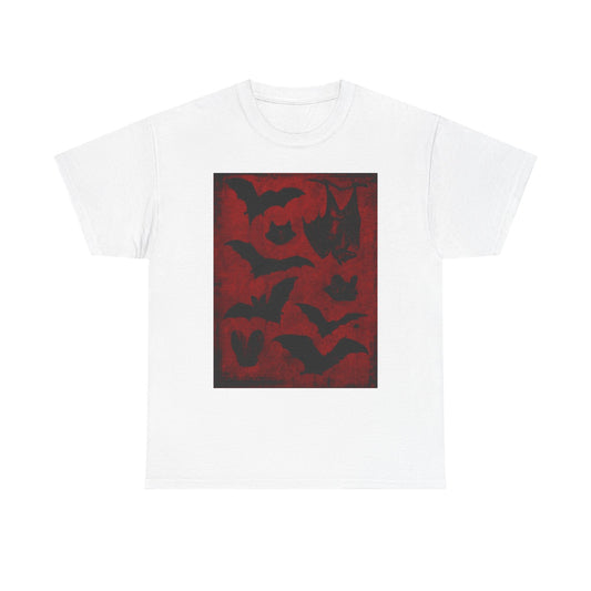 Moody Tee Gothic Bat Print Unisex Heavy Cotton Tee