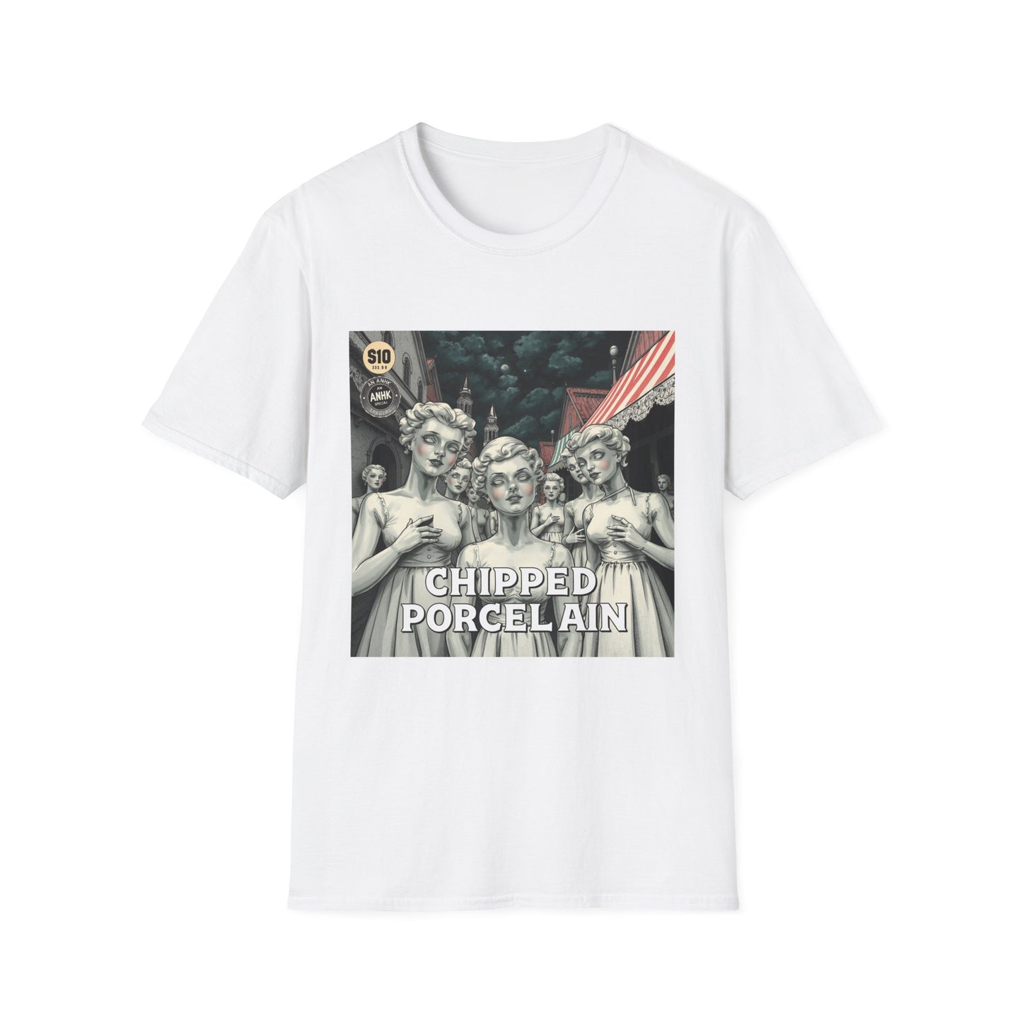 Vintage Comic Cover 'Chipped Porcelain' Art Unisex Softstyle T-Shirt