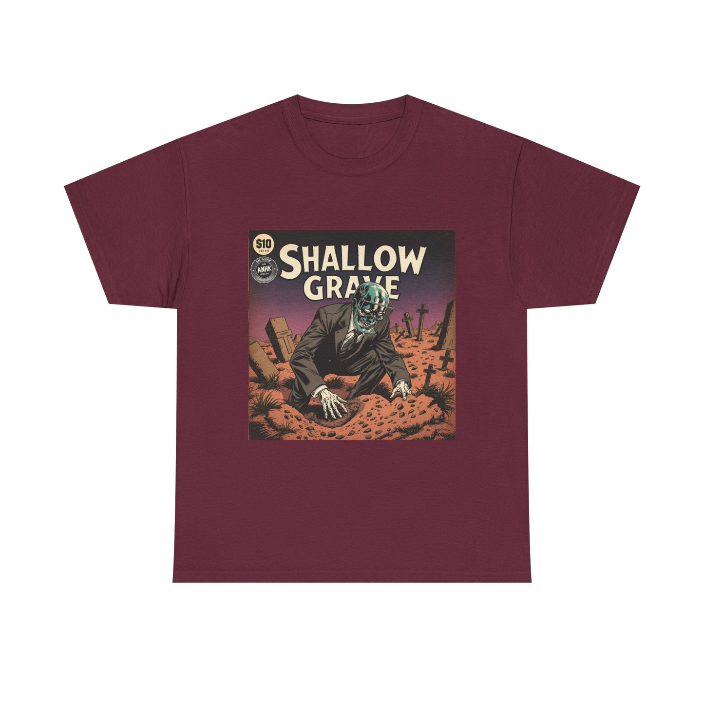 Vintage Comic Cover 'Shallow Grave' Horror Graphic Tee