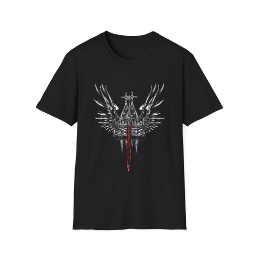 Gothic Y2k Unisex Softstyle T-Shirt with Edgy Sword Design
