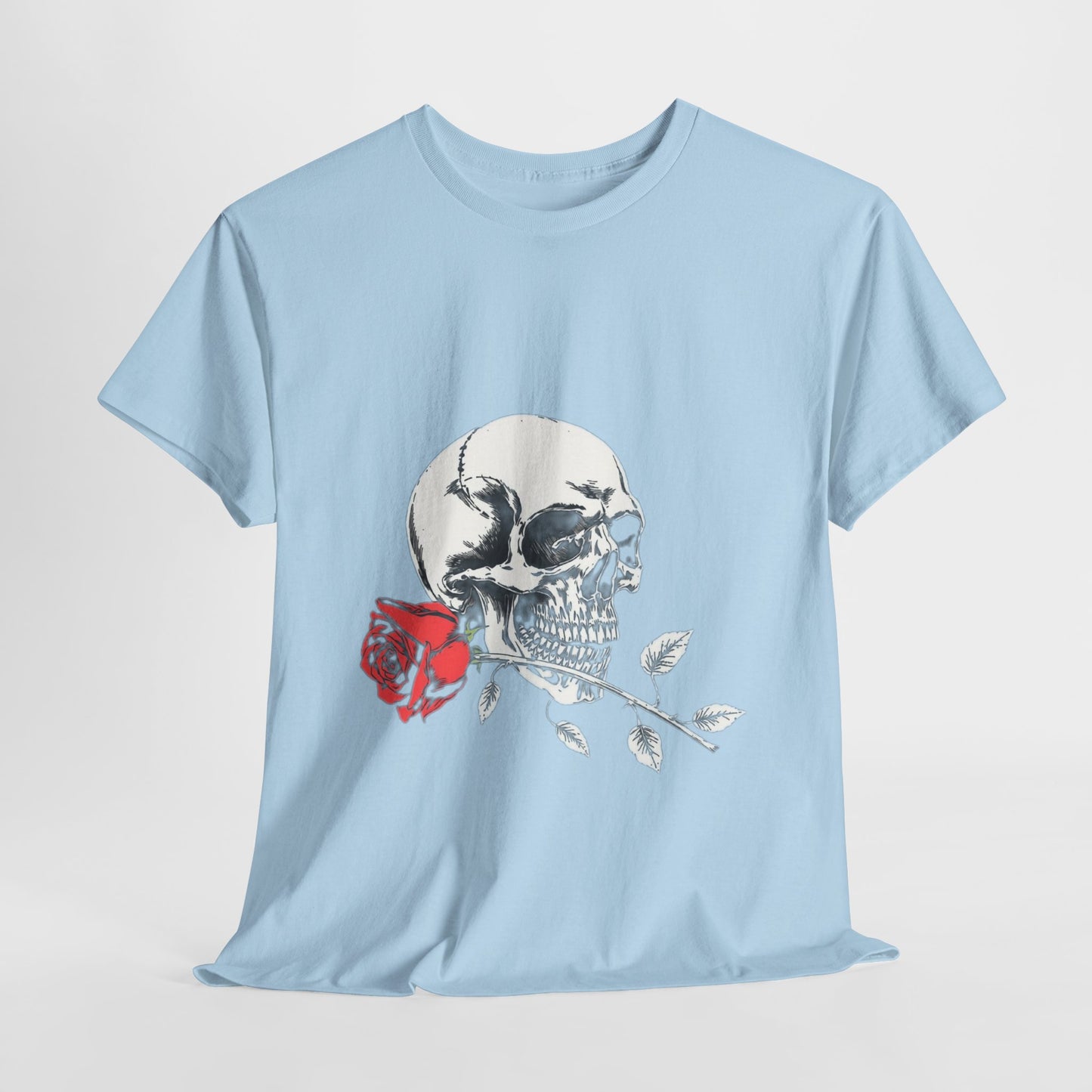 Skelly Goth Skull And Rose Unisex Heavy Cotton Tee