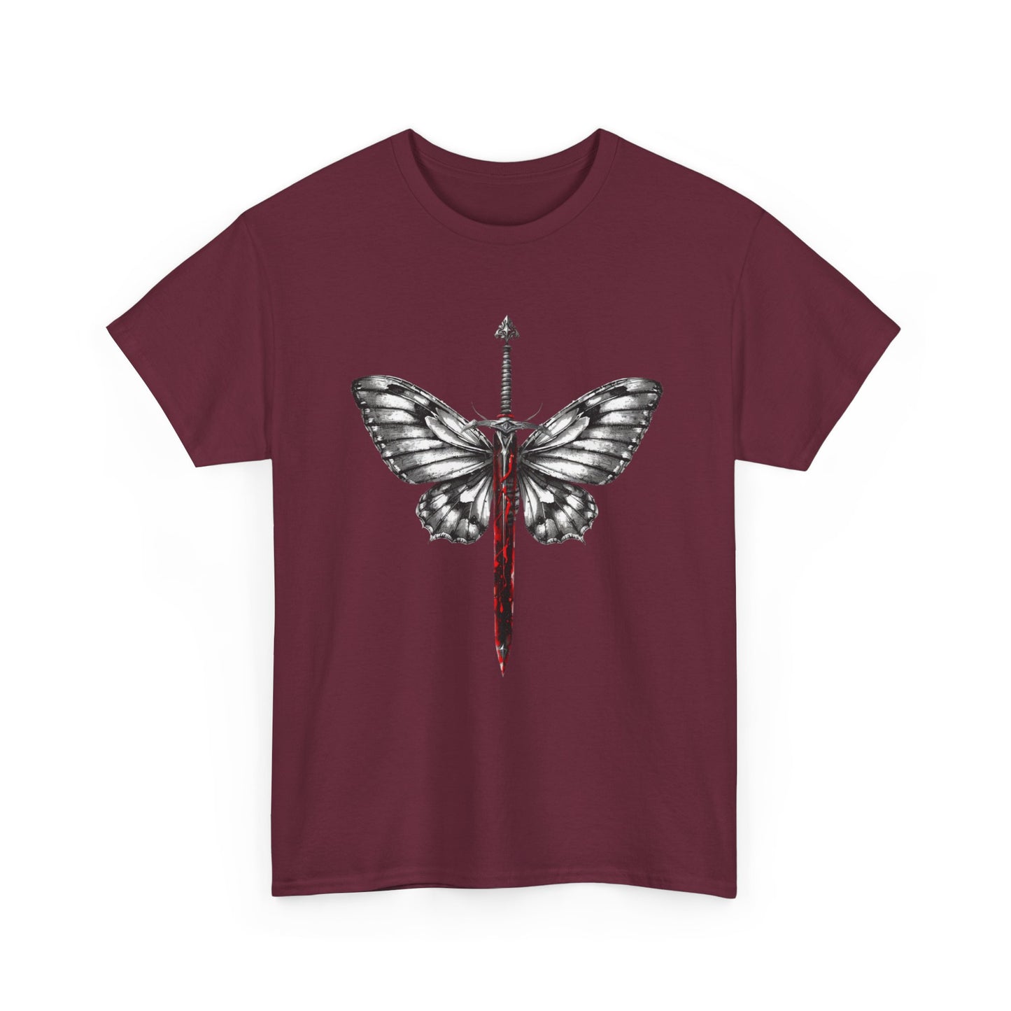 Gothic Y2k Butterfly Sword Graphic Tee