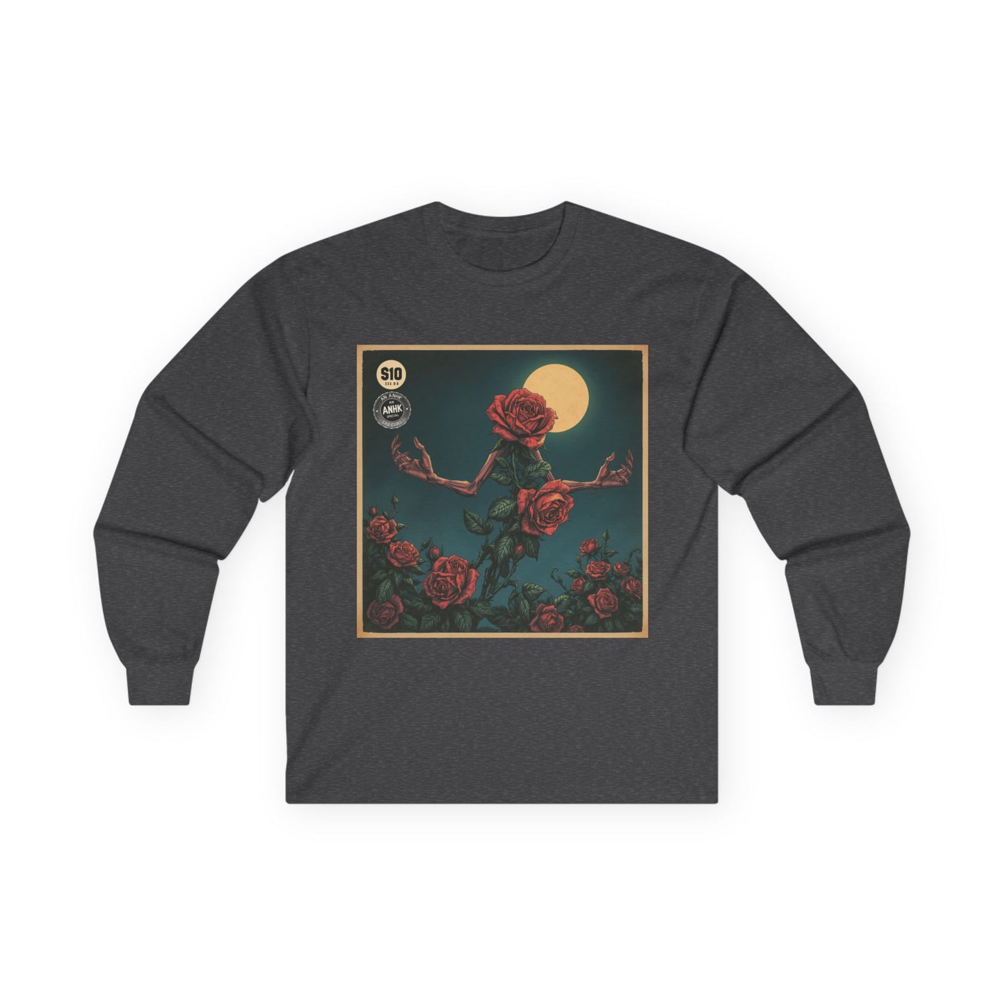 Vintage Comic Cover Mulitdimensional Floral Long Sleeve Tee