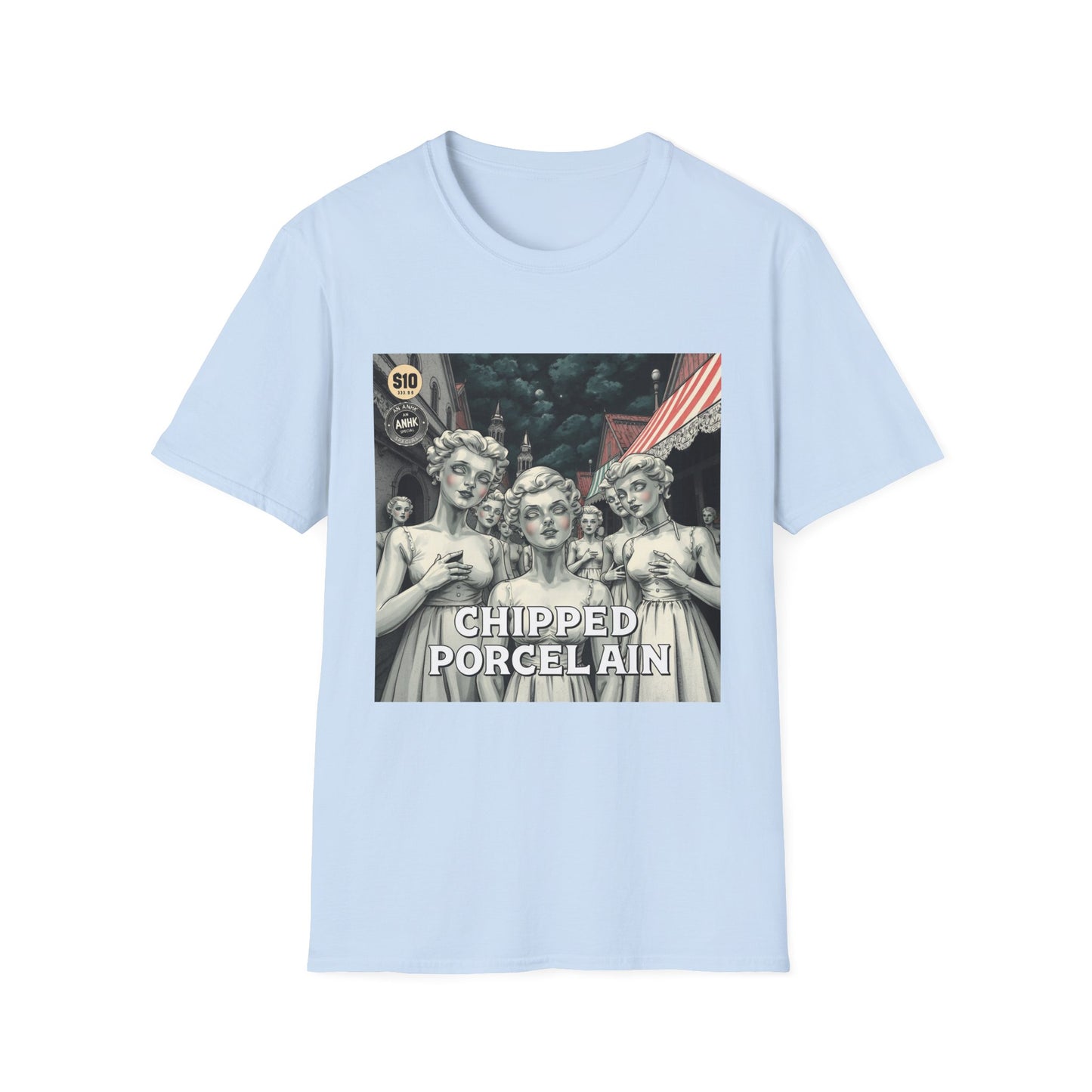 Vintage Comic Cover 'Chipped Porcelain' Art Unisex Softstyle T-Shirt