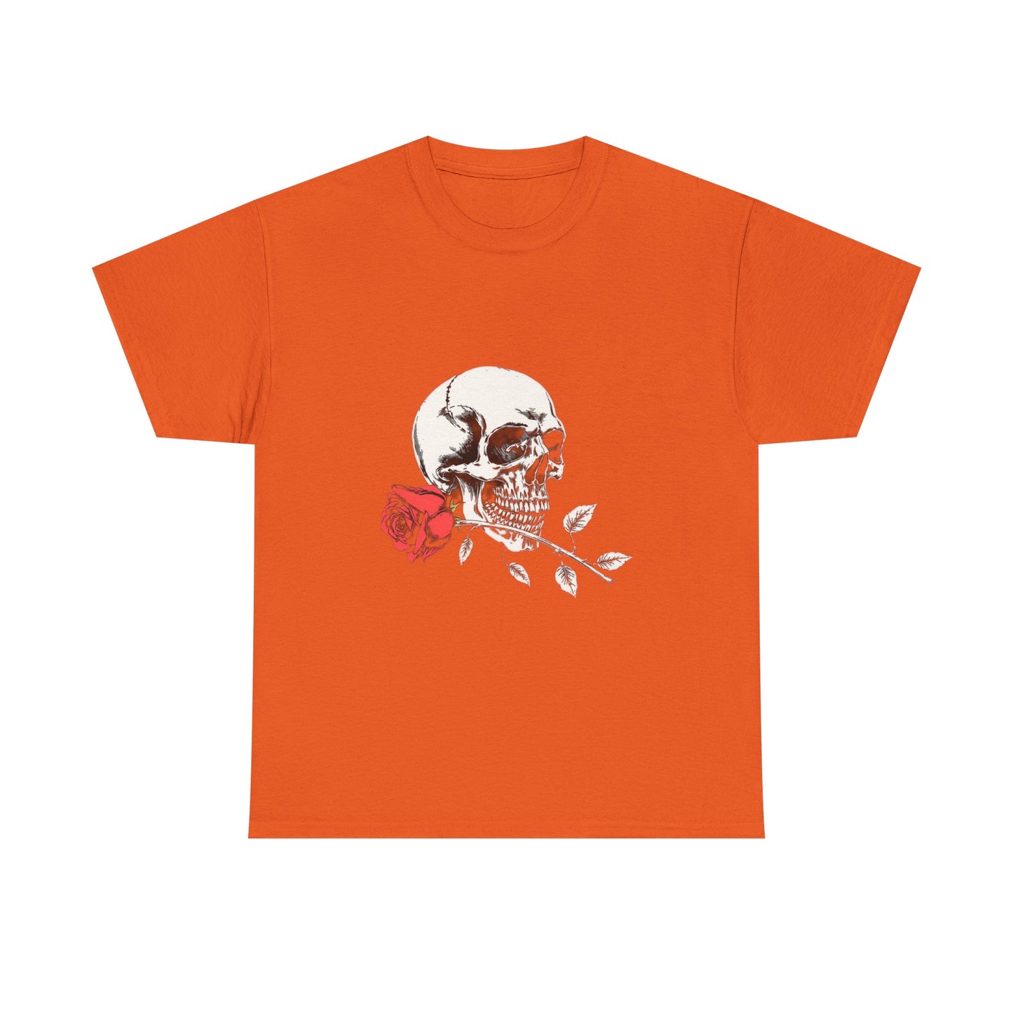 Skelly Goth Skull And Rose Unisex Heavy Cotton Tee