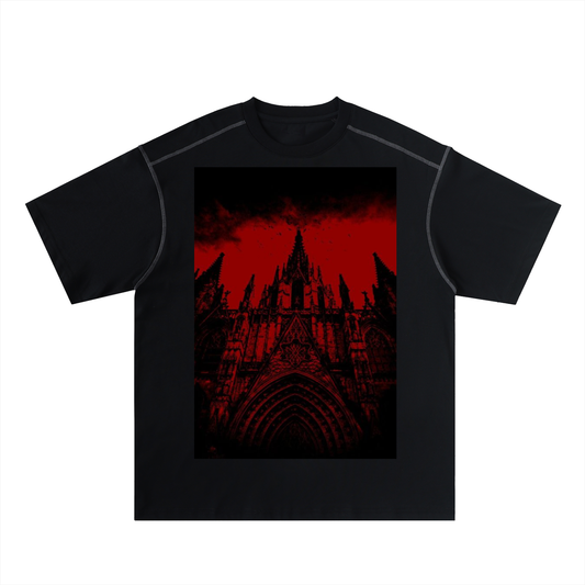 Oversized Contrast-Stitched Cotton Tee