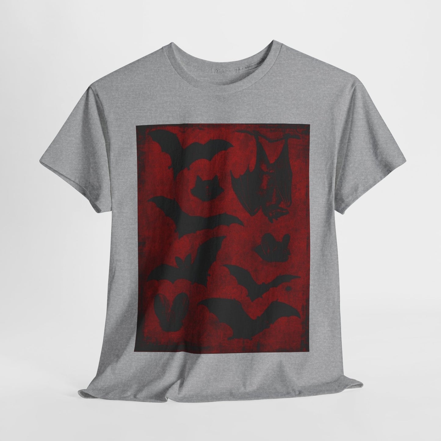 Moody Tee Gothic Bat Print Unisex Heavy Cotton Tee