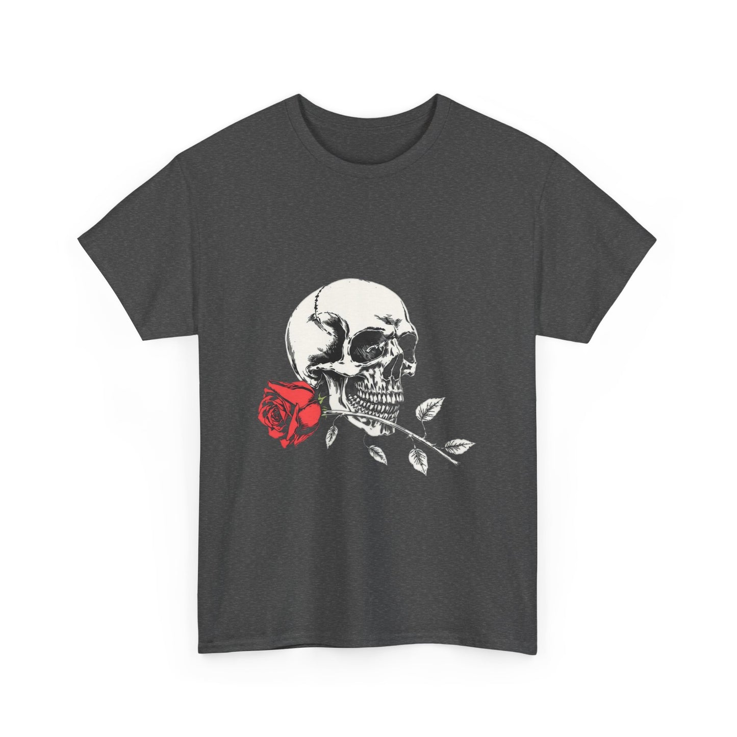 Skelly Goth Skull And Rose Unisex Heavy Cotton Tee