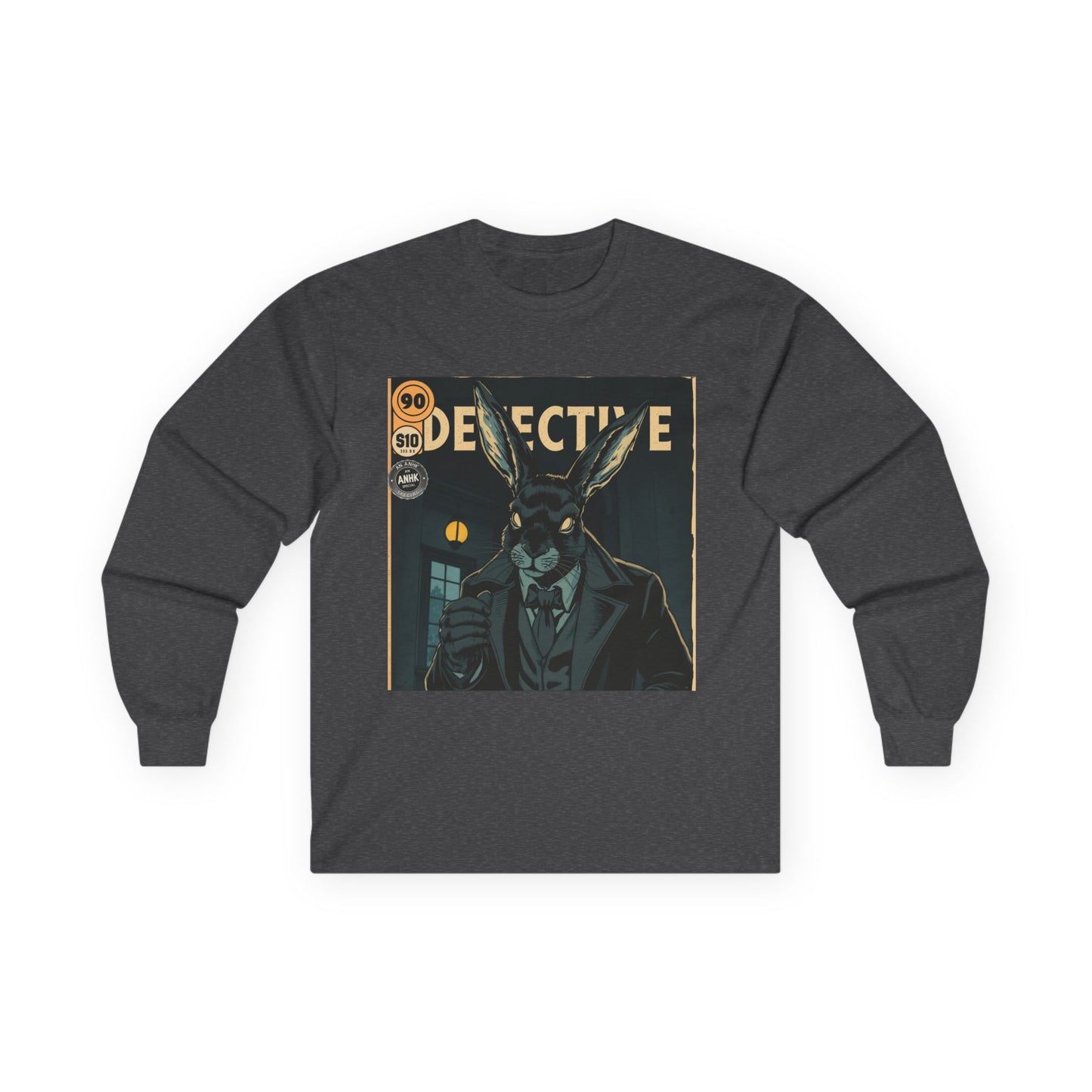 Vintage Comic Cover Detective Rabbit Long Sleeve Tee