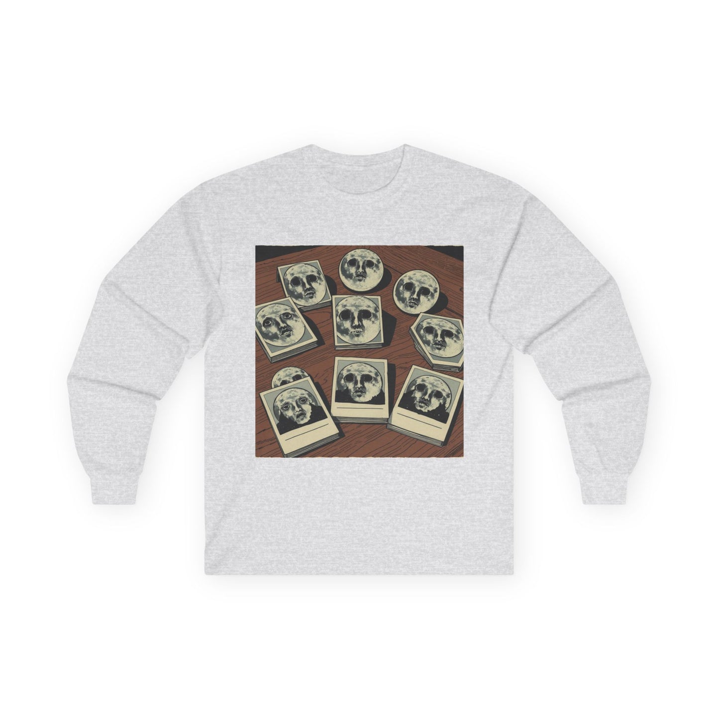 Vintage Comic Cover-Inspired 'Moon Cards' Long Sleeve Tee