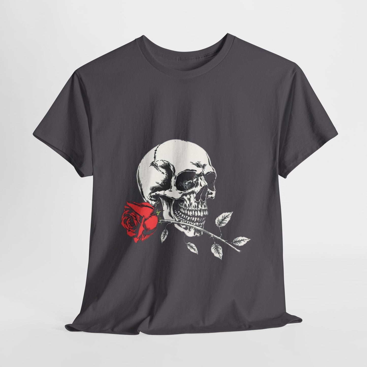 Skelly Goth Skull And Rose Unisex Heavy Cotton Tee