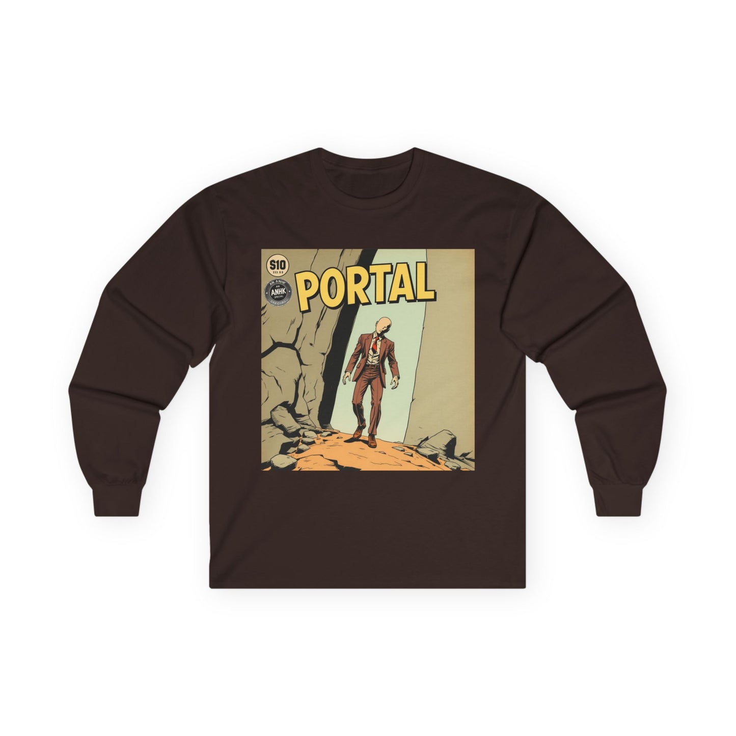 Vintage Comic Cover Style Unisex Long Sleeve Tee - Portal, Graphic T-Shirt