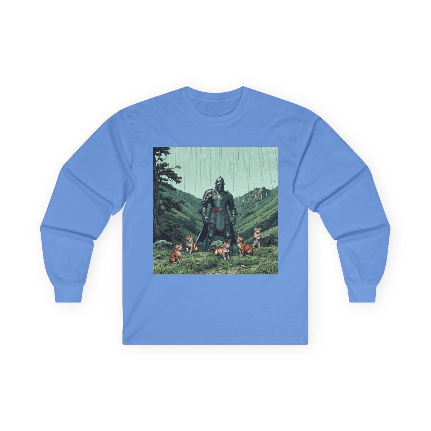 Vintage Comic Cover Knight Of Many Cats Long Sleeve Tee