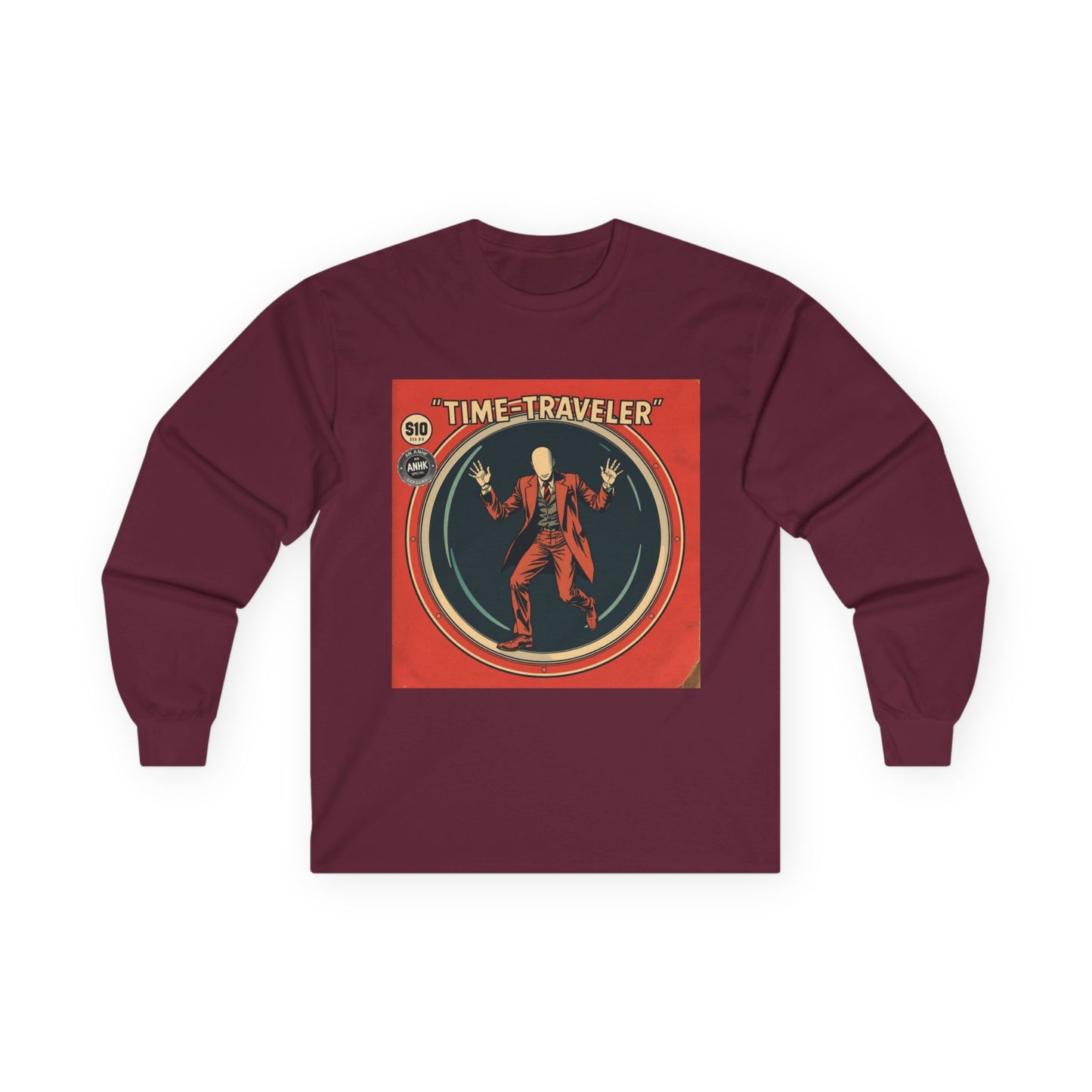 Vintage Comic Cover 'Time Traveler' Unisex Long Sleeve Tee