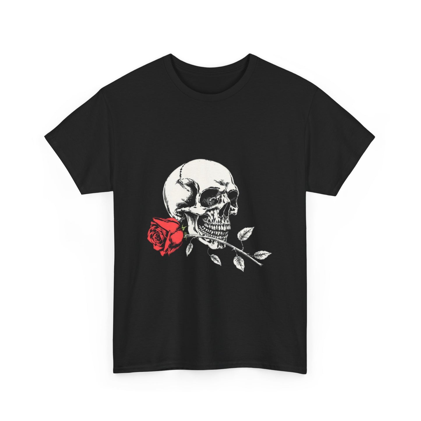 Skelly Goth Skull And Rose Unisex Heavy Cotton Tee