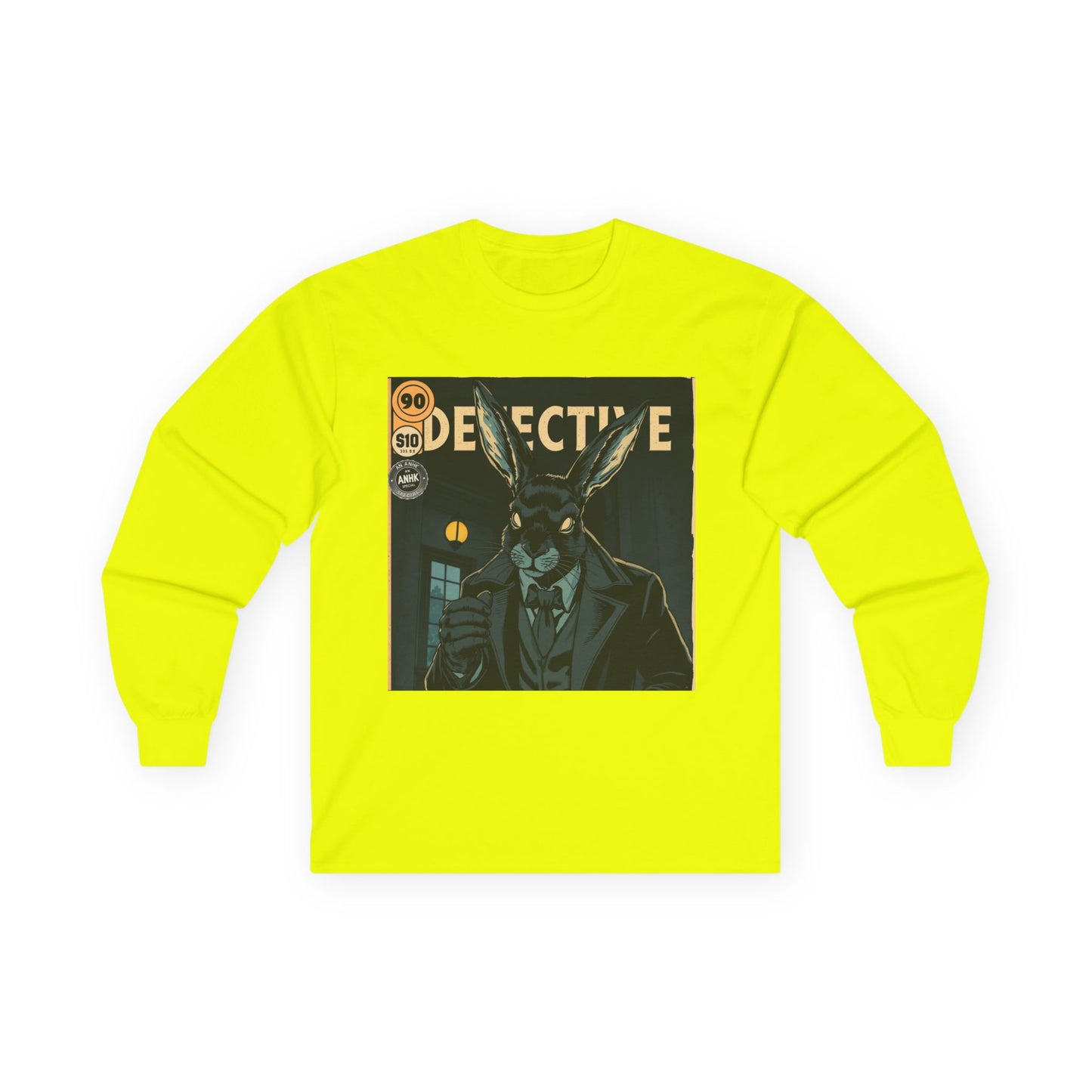 Vintage Comic Cover Detective Rabbit Long Sleeve Tee