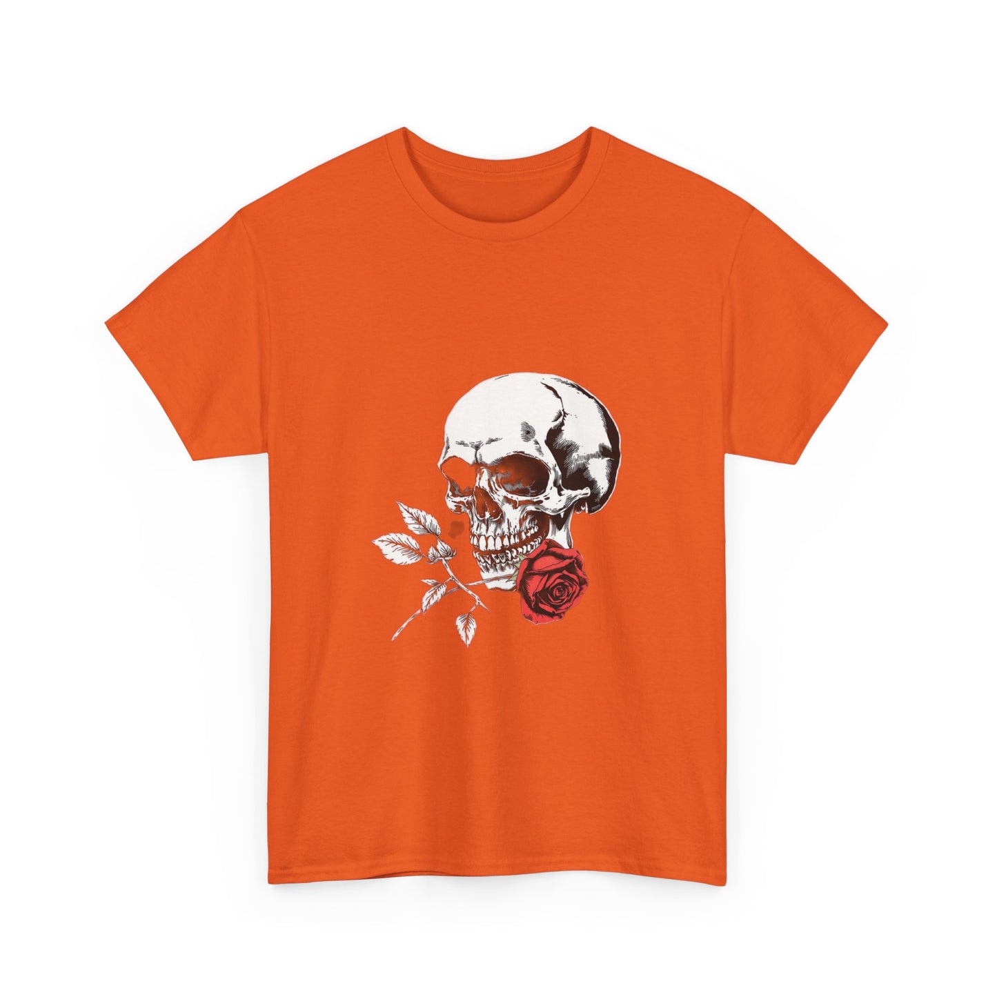 Skelly Goth Skull & Rose Tee - Unisex Heavy Cotton T-Shirt