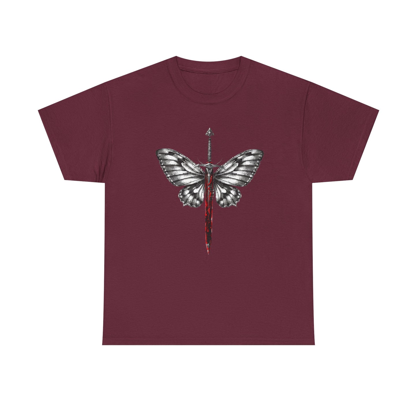 Gothic Y2k Butterfly Sword Graphic Tee