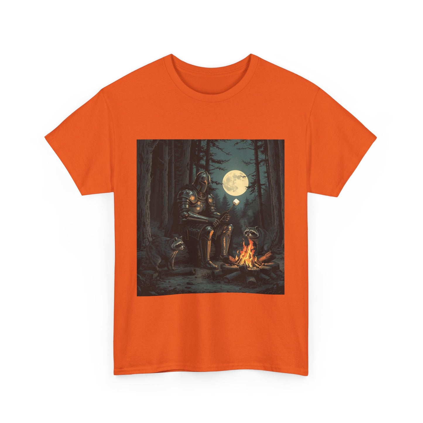 Vintage Comic Cover Knight Of Marshmallows Moonlit Campfire Unisex Tee