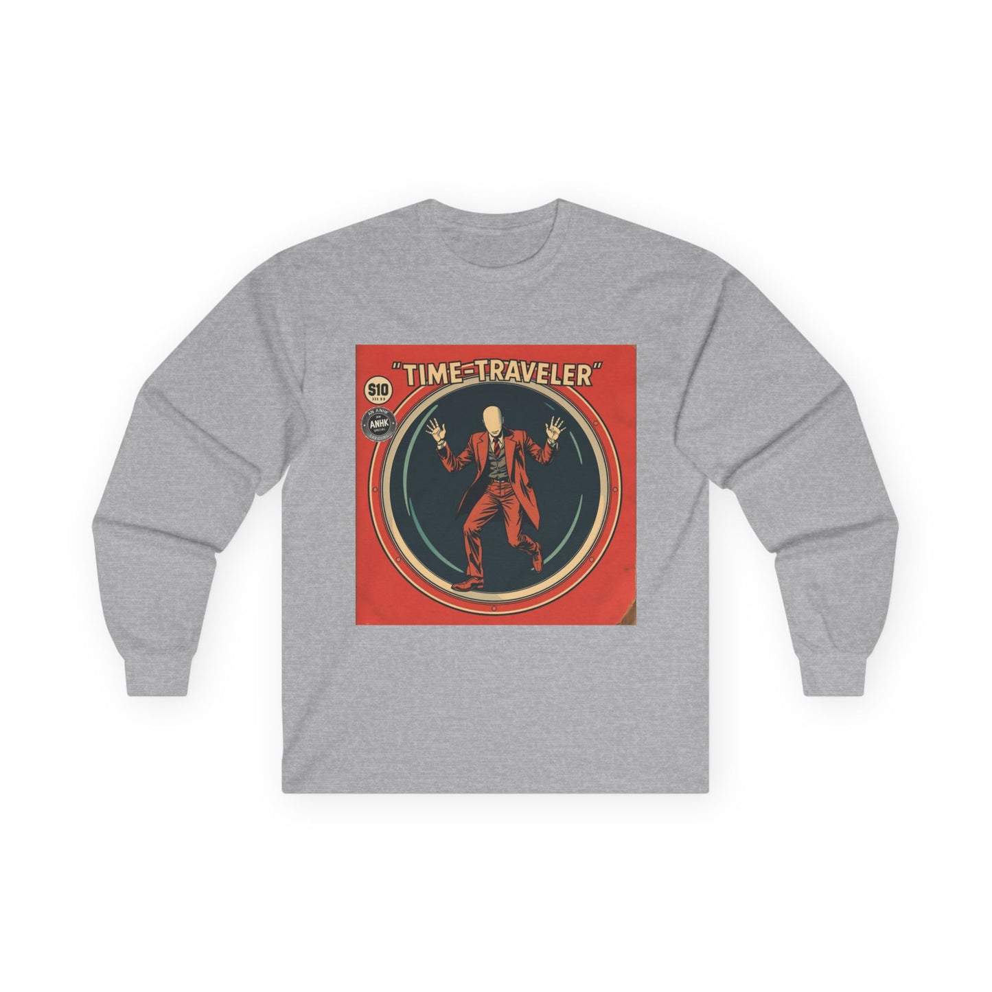 Vintage Comic Cover 'Time Traveler' Unisex Long Sleeve Tee