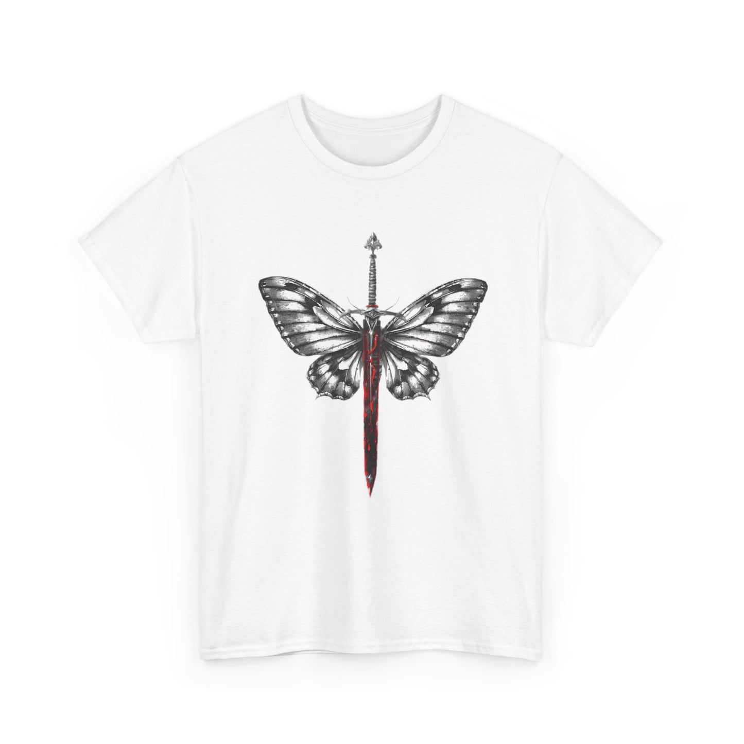Gothic Y2k Butterfly Sword Graphic Tee