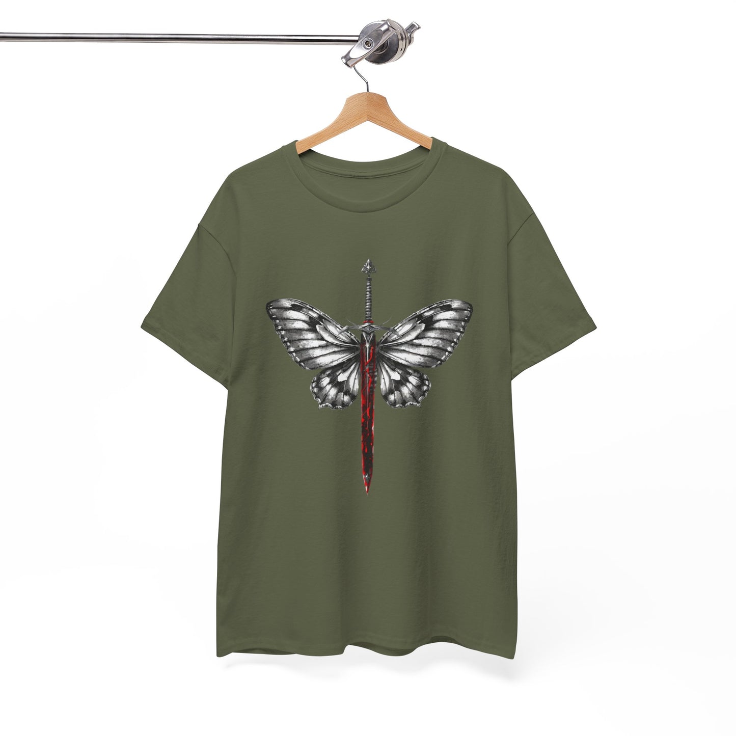 Gothic Y2k Butterfly Sword Graphic Tee