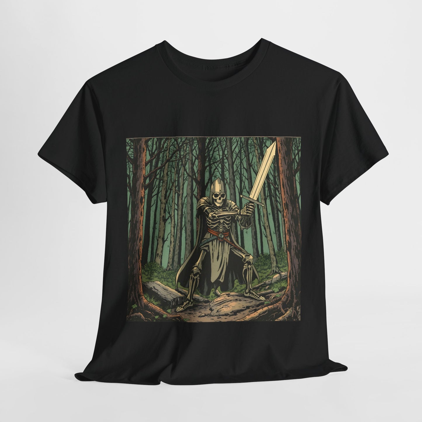 Skelly Goth Fantasy Knight Unisex Heavy Cotton Tee