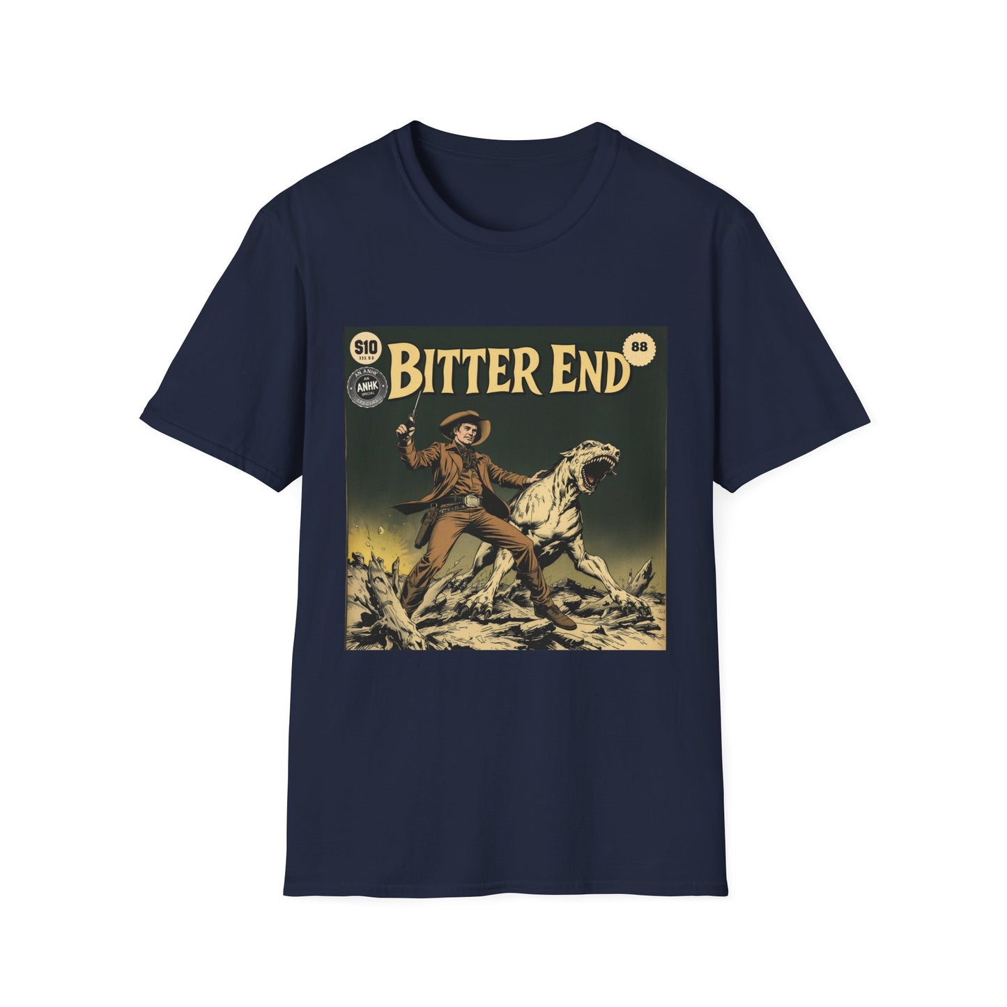 Vintage Comic Cover Western 'Bitter End' Graphic T-Shirt