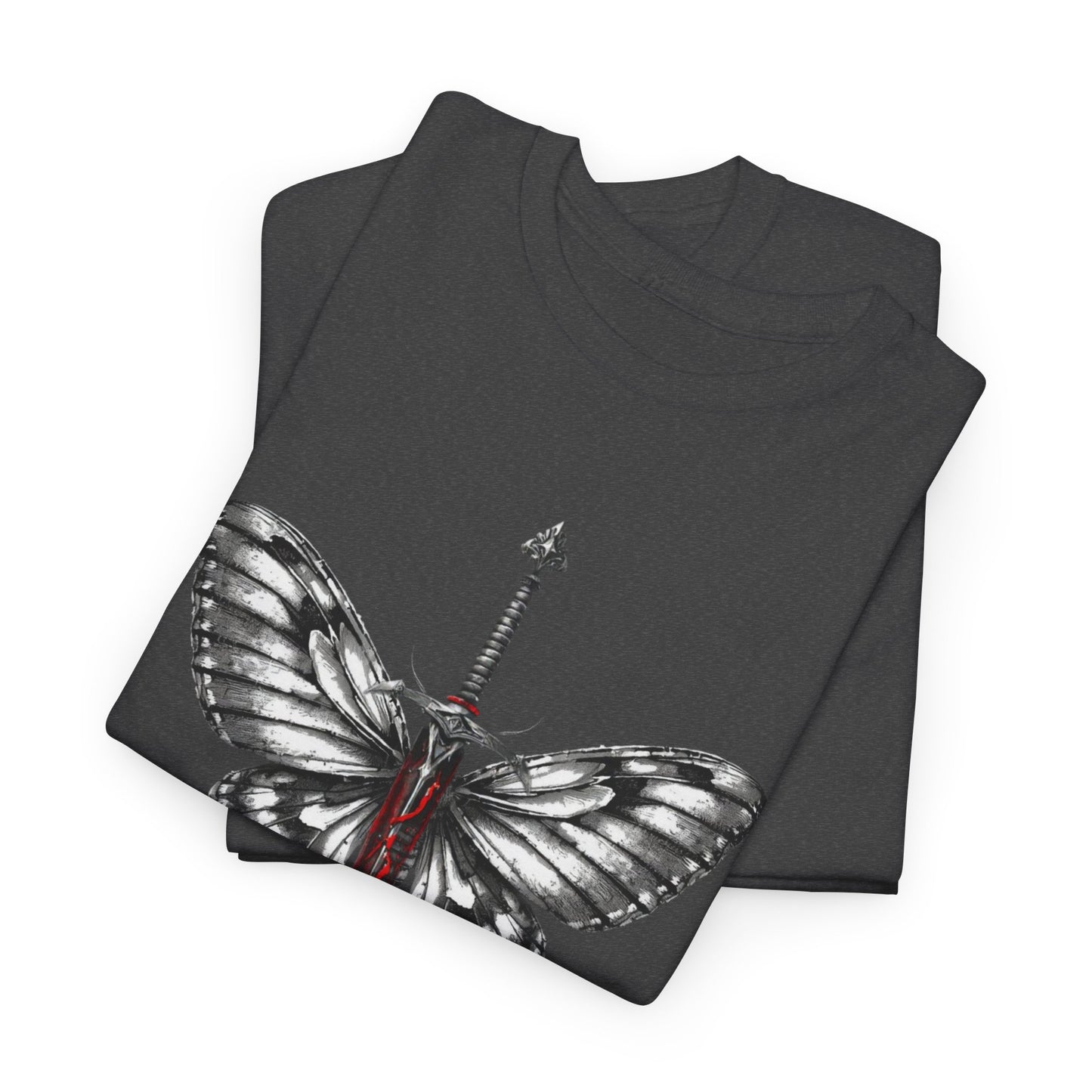 Gothic Y2k Butterfly Sword Graphic Tee