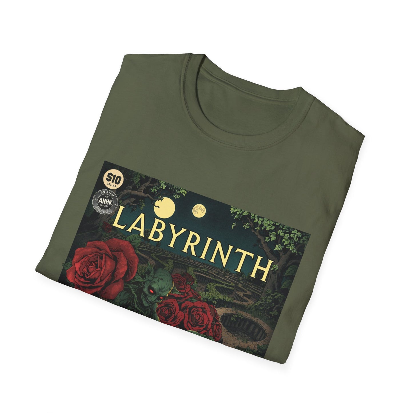 Vintage Comic Cover 'Labyrinth' Interdimensional Rose Unisex Softstyle T-Shirt