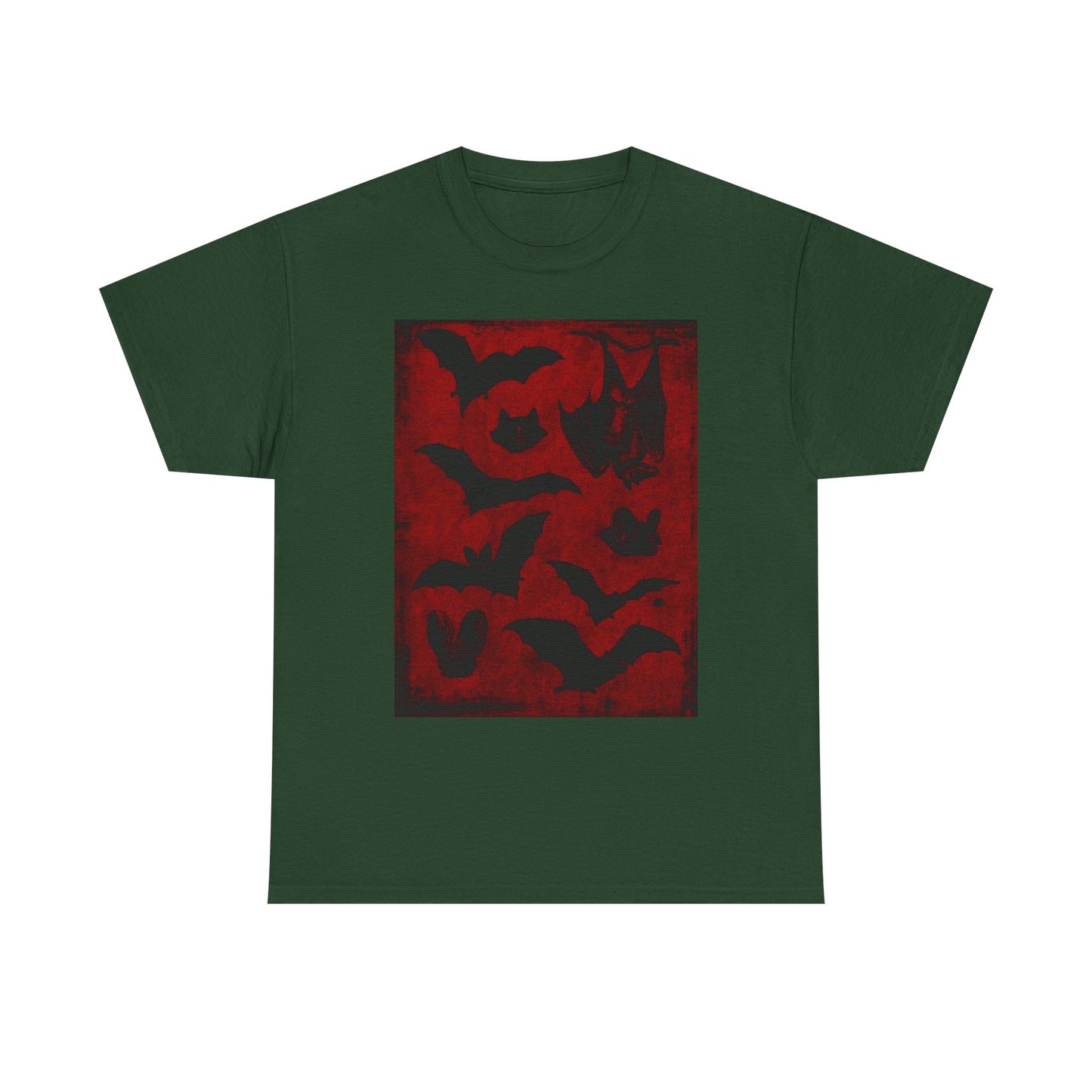 Moody Tee Gothic Bat Print Unisex Heavy Cotton Tee
