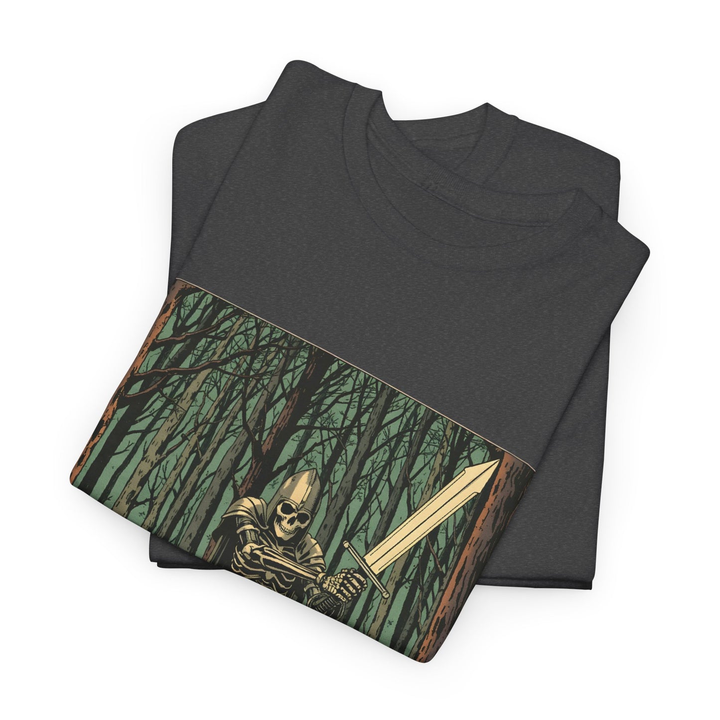 Skelly Goth Fantasy Knight Unisex Heavy Cotton Tee