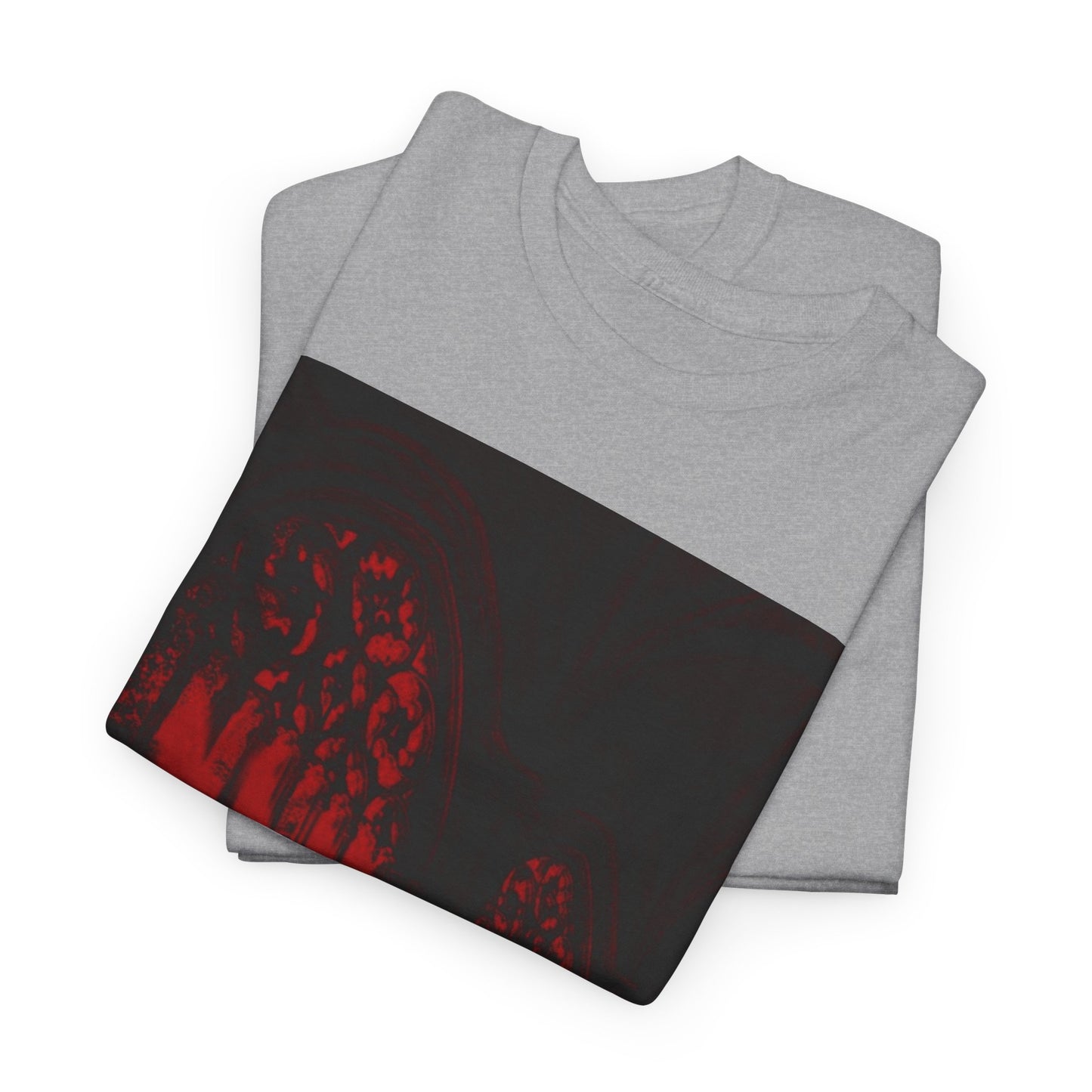 Red Dreams Cathedral Window  Heavy Cotton Tee