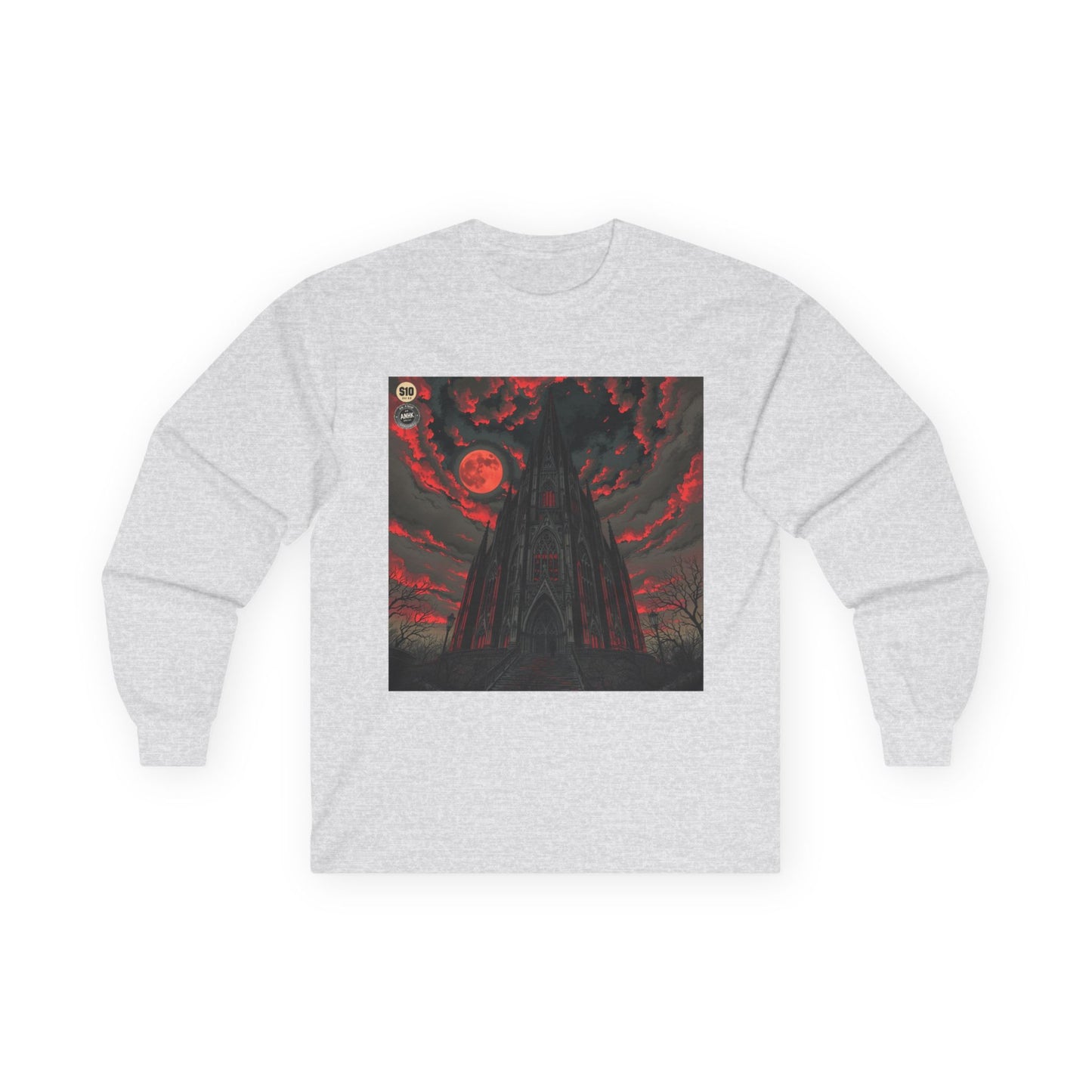 Vintage Comic Cover Cathedral Unisex Long Sleeve Graphic Tee