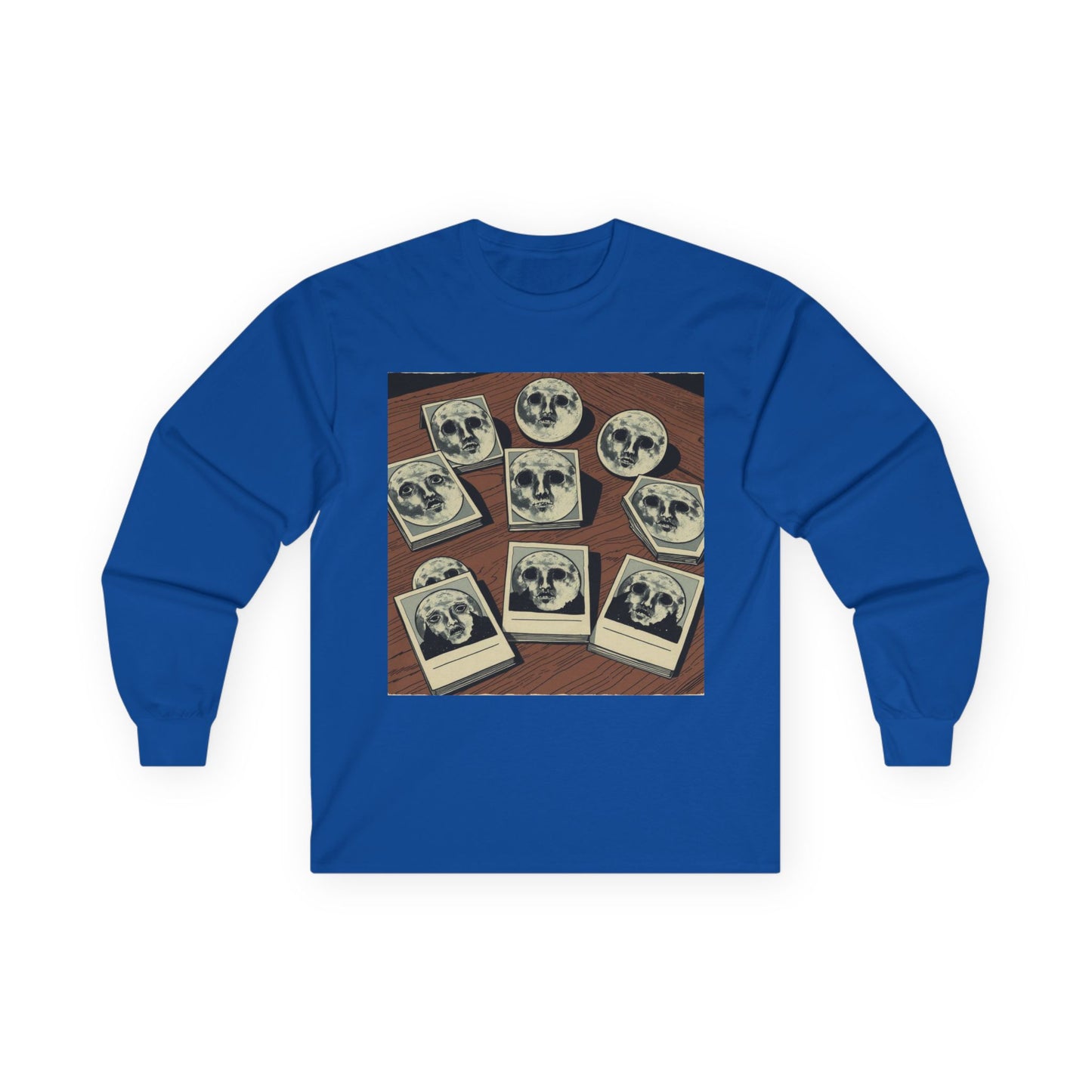 Vintage Comic Cover-Inspired 'Moon Cards' Long Sleeve Tee
