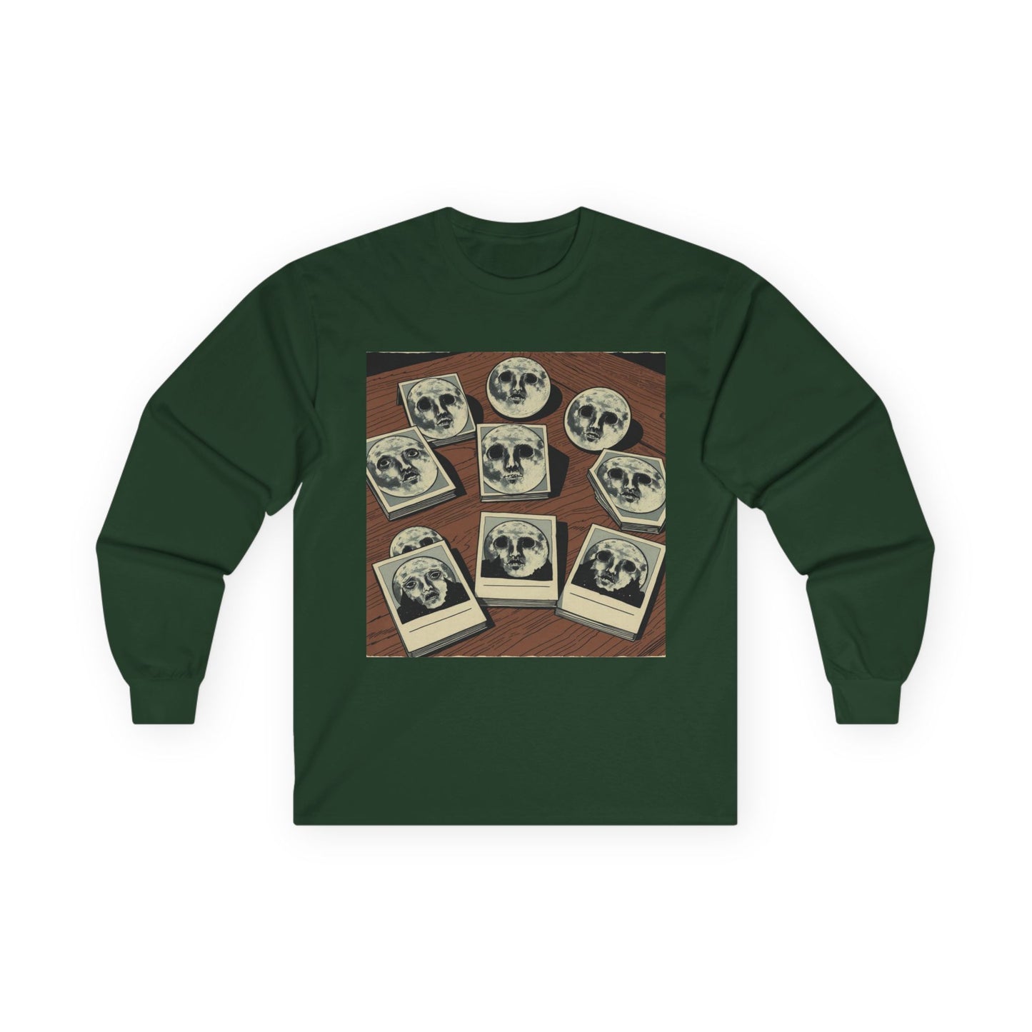 Vintage Comic Cover-Inspired 'Moon Cards' Long Sleeve Tee