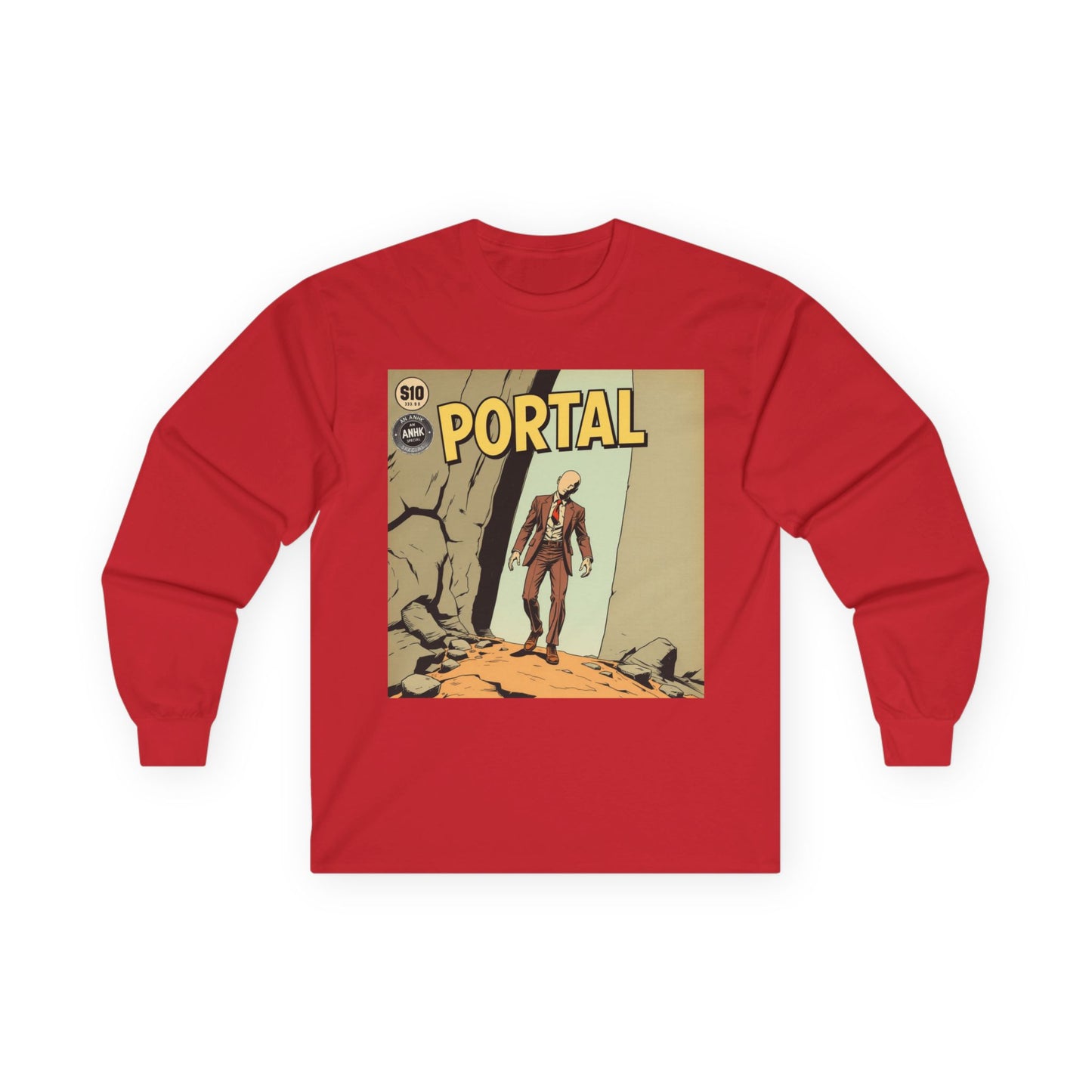 Vintage Comic Cover Style Unisex Long Sleeve Tee - Portal, Graphic T-Shirt