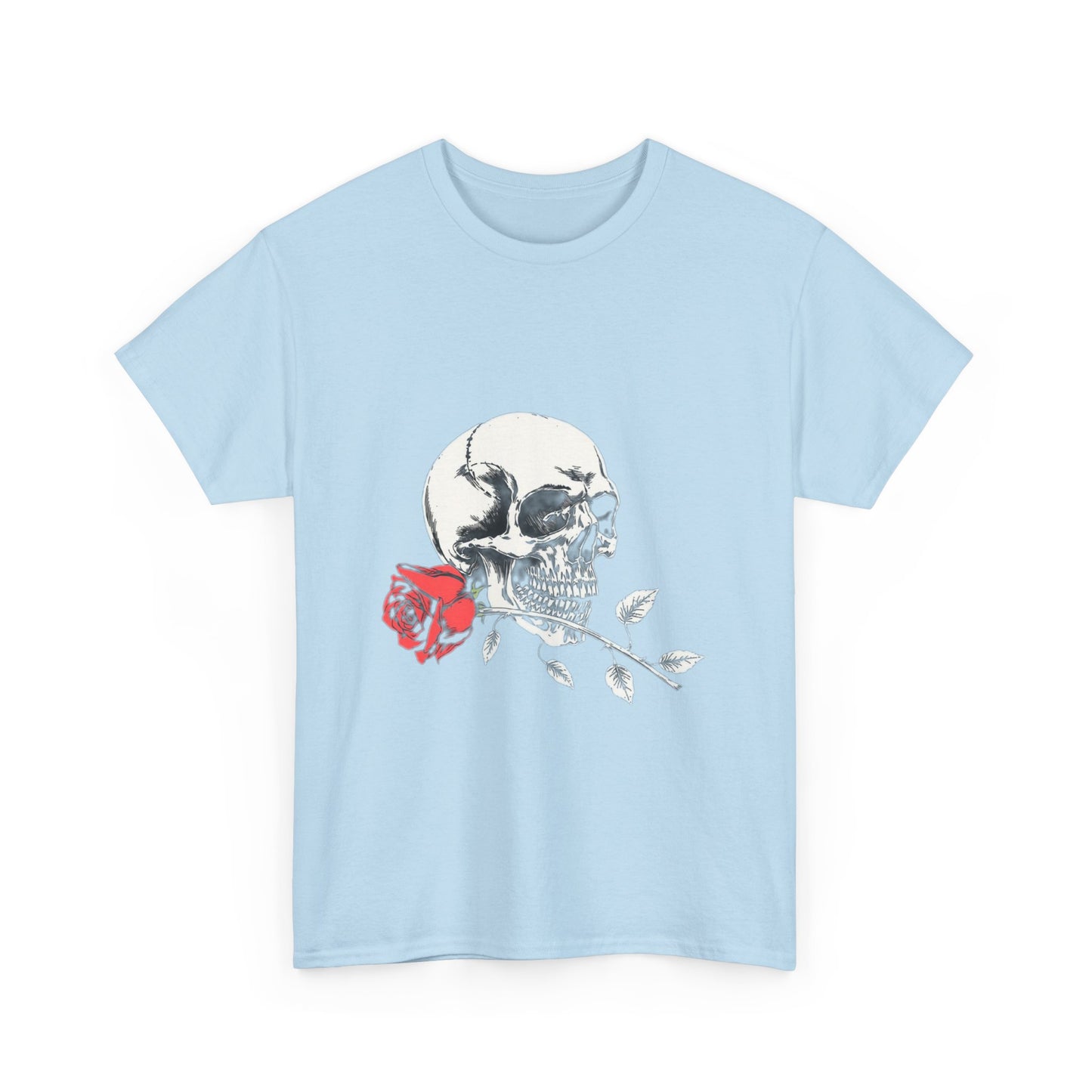 Skelly Goth Skull And Rose Unisex Heavy Cotton Tee