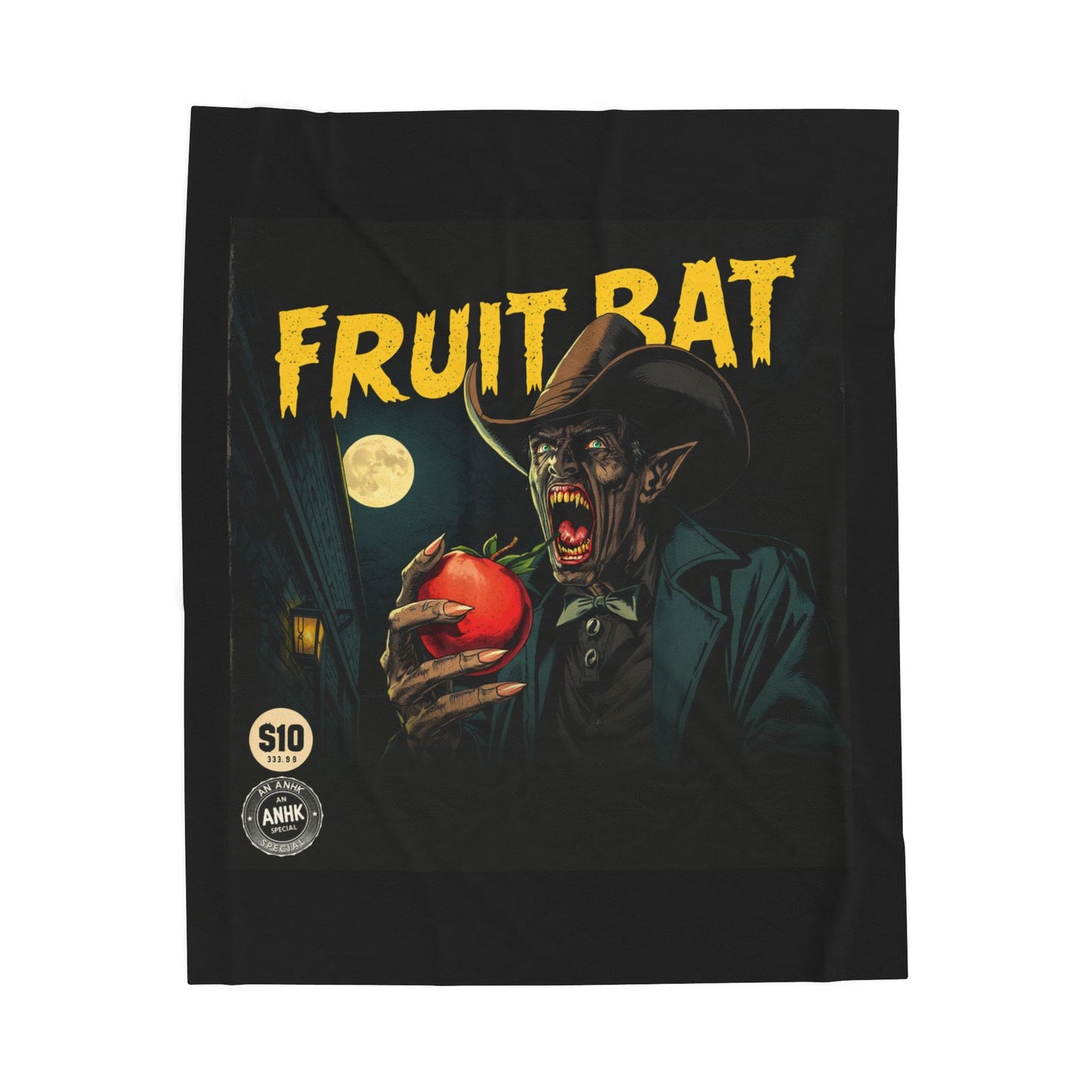 Vintage Comic Cover- Cowboy Vampire 'Fruit Bat' ANHK Comic Velveteen Plush Blanket