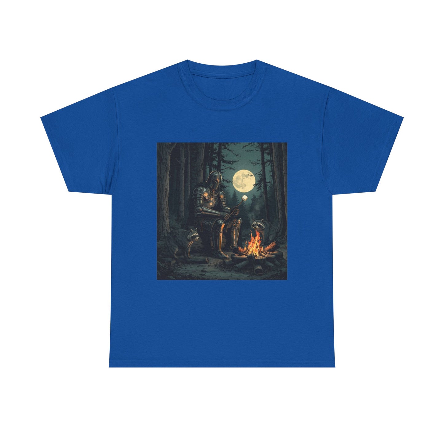 Vintage Comic Cover Knight Of Marshmallows Moonlit Campfire Unisex Tee