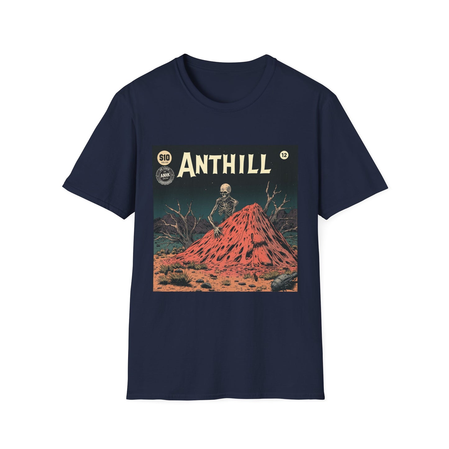 Vintage Comic Cover 'Anthill' Skeleton Art Unisex Softstyle T-Shirt