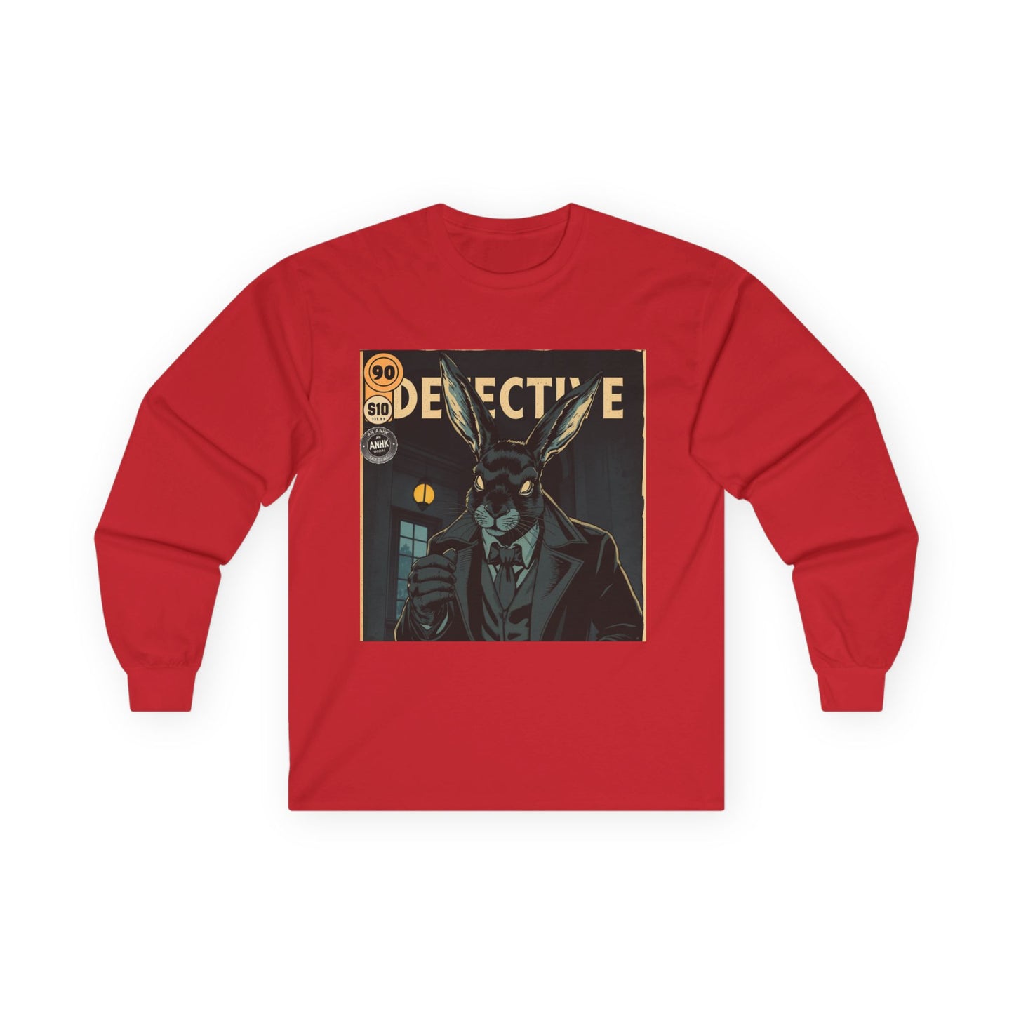 Vintage Comic Cover Detective Rabbit Long Sleeve Tee