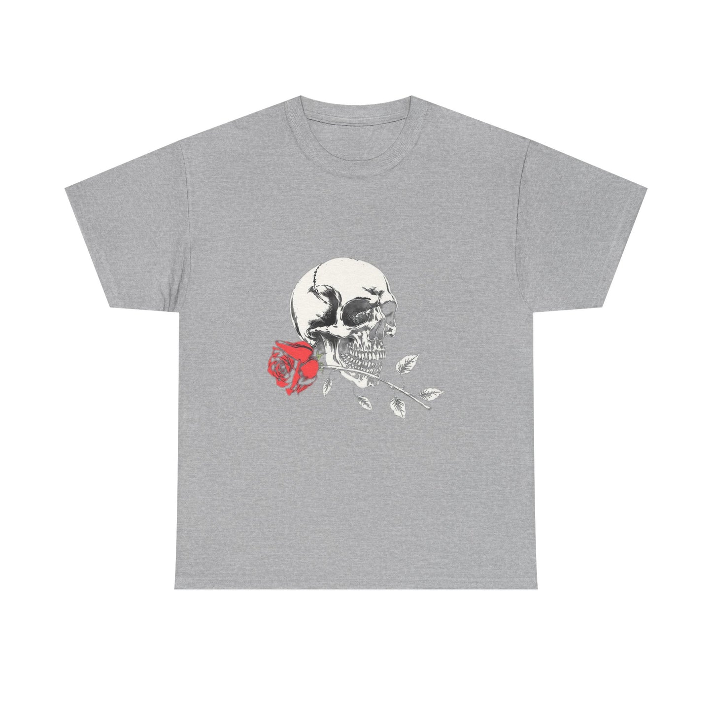 Skelly Goth Skull And Rose Unisex Heavy Cotton Tee