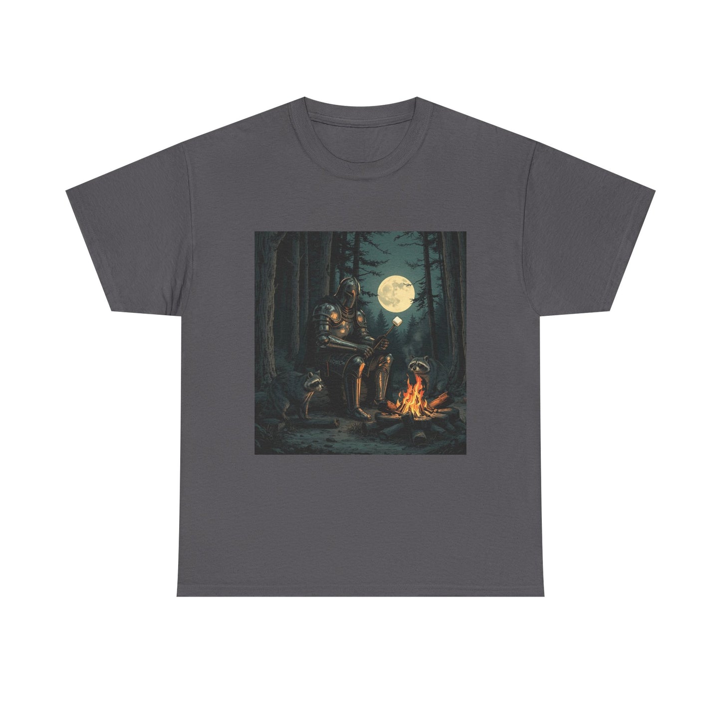 Vintage Comic Cover Knight Of Marshmallows Moonlit Campfire Unisex Tee