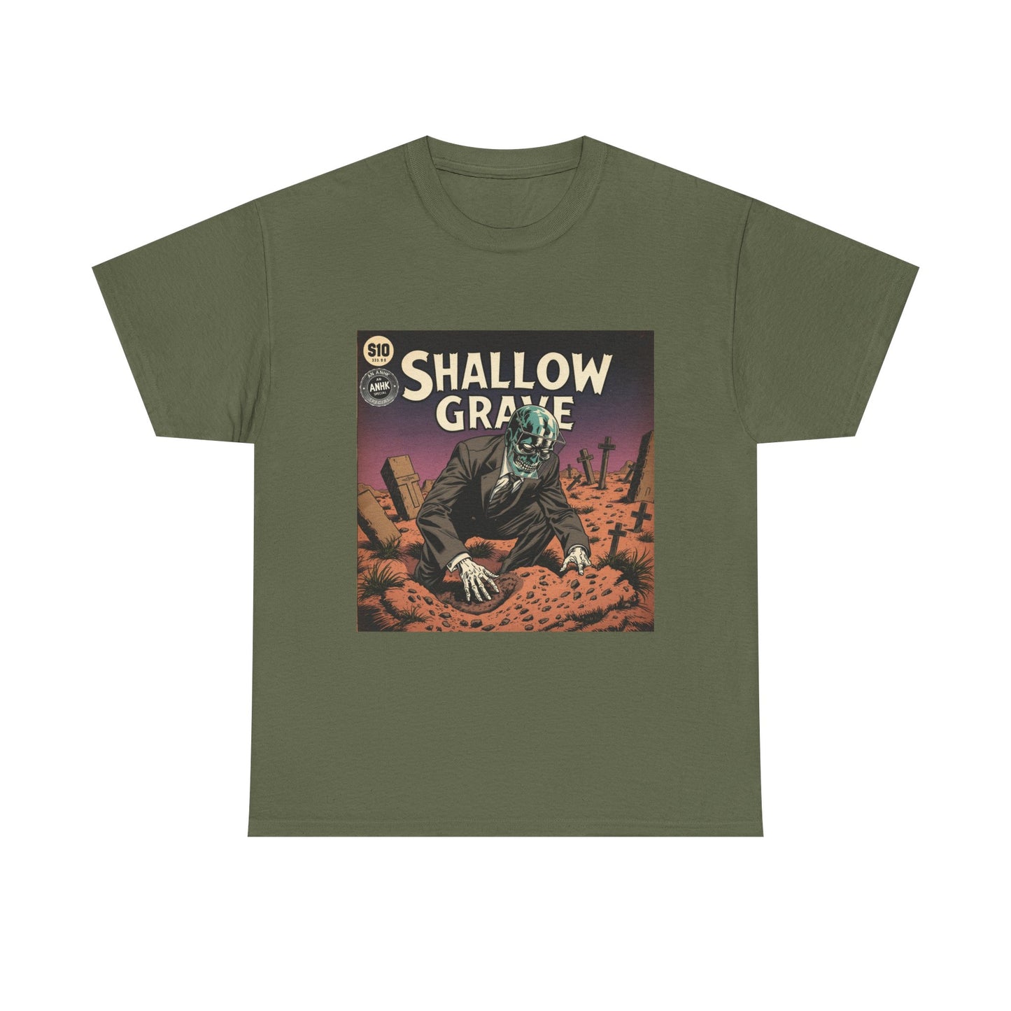 Vintage Comic Cover 'Shallow Grave' Horror Graphic Tee