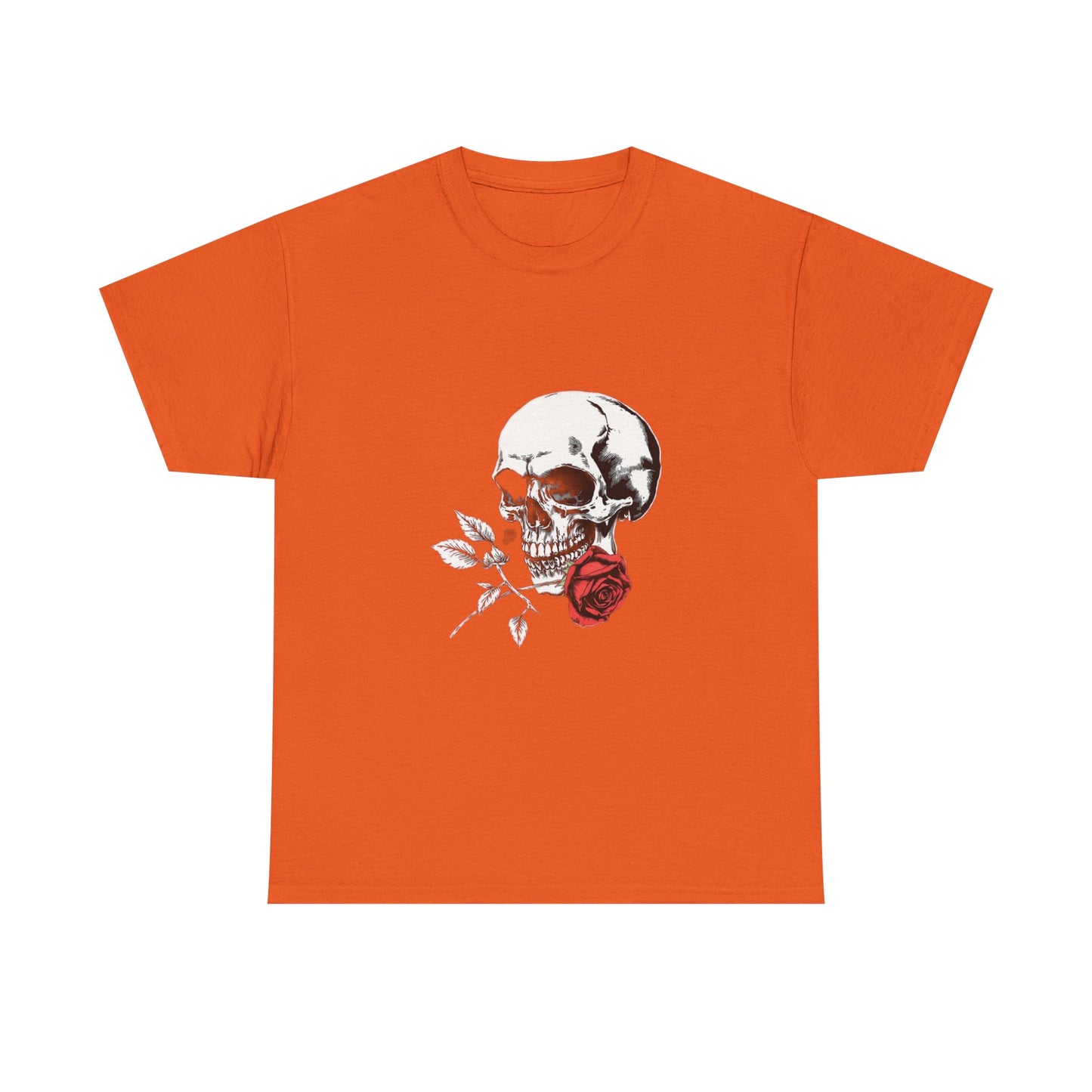 Skelly Goth Skull & Rose Tee - Unisex Heavy Cotton T-Shirt